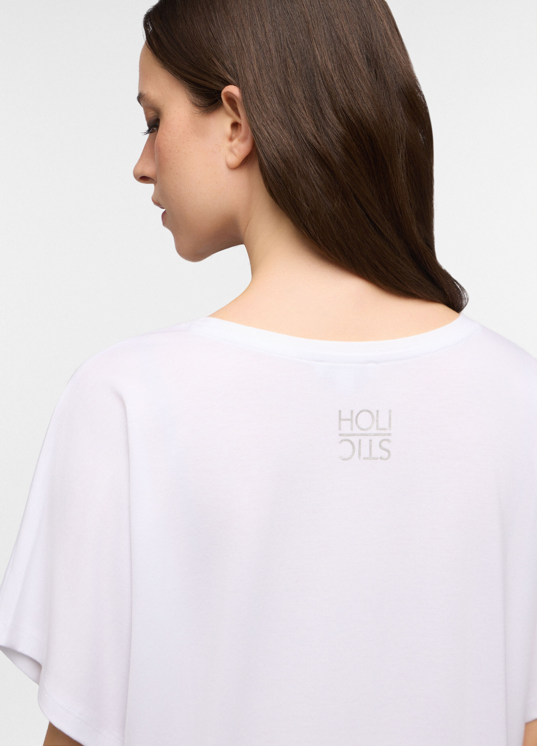 T-shirt fit over girocollo stretch donna_2