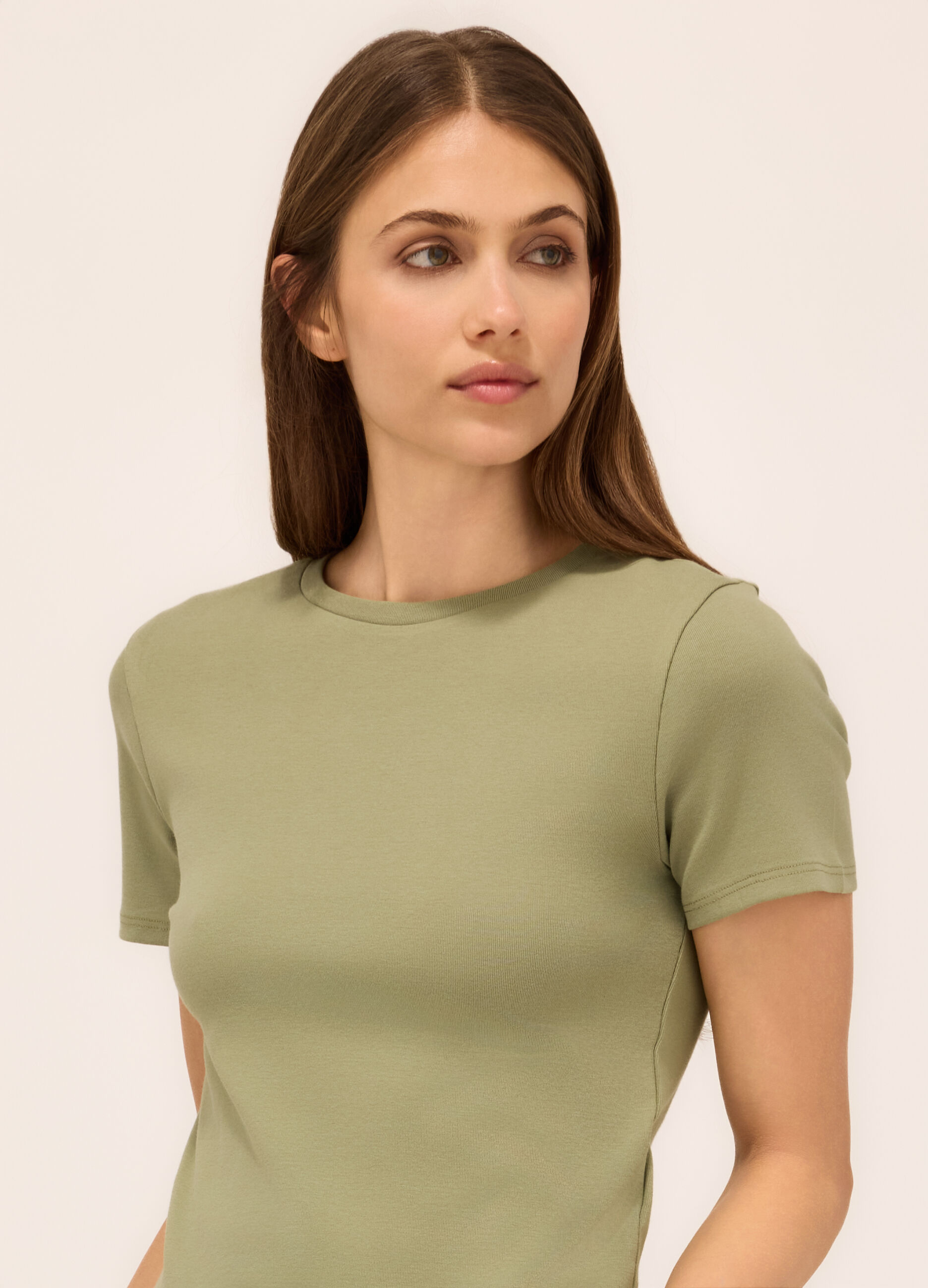 T-shirt in cotone stretch donna_2
