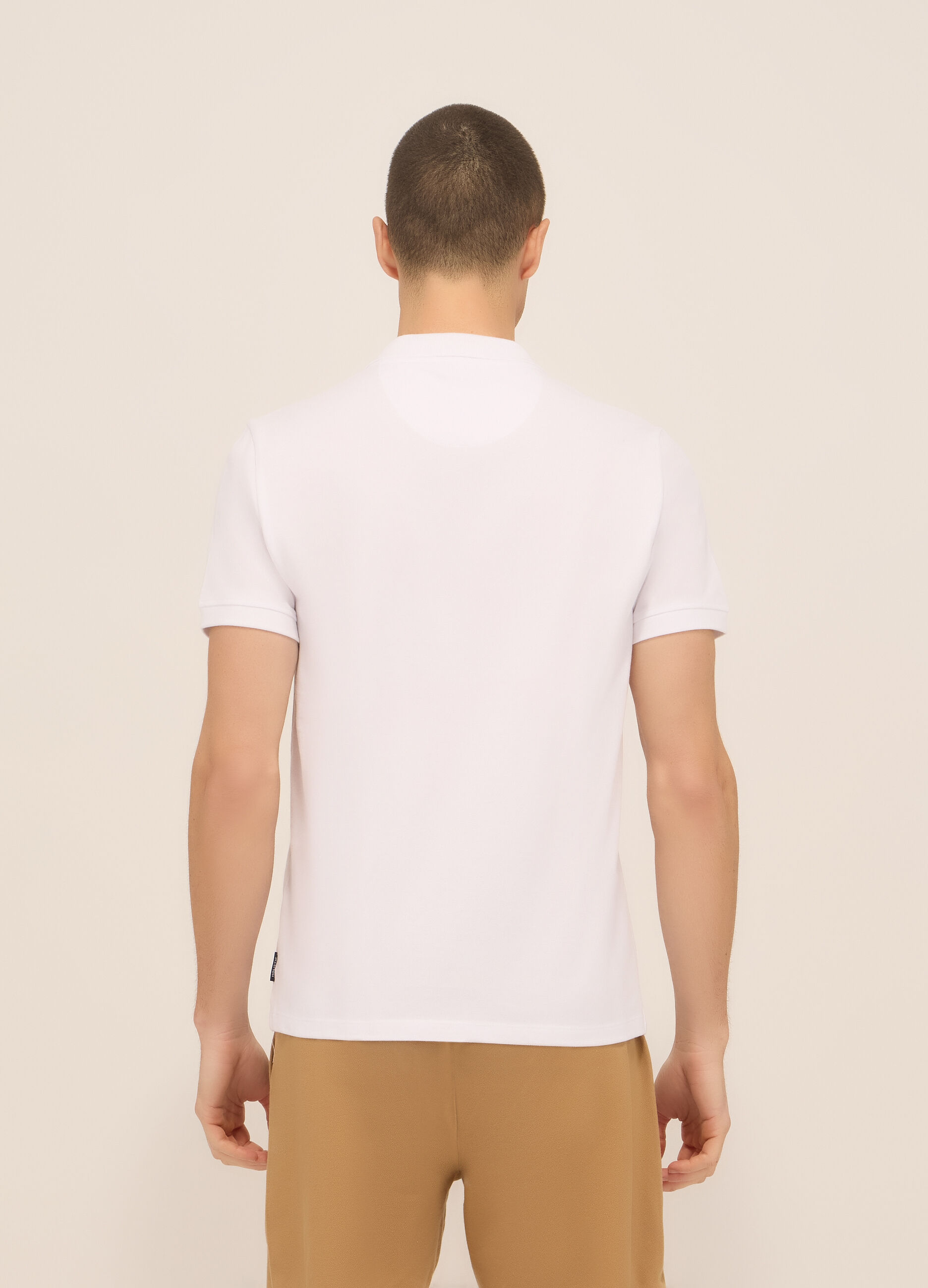 T-shirt girocollo in piquet di cotone uomo_1