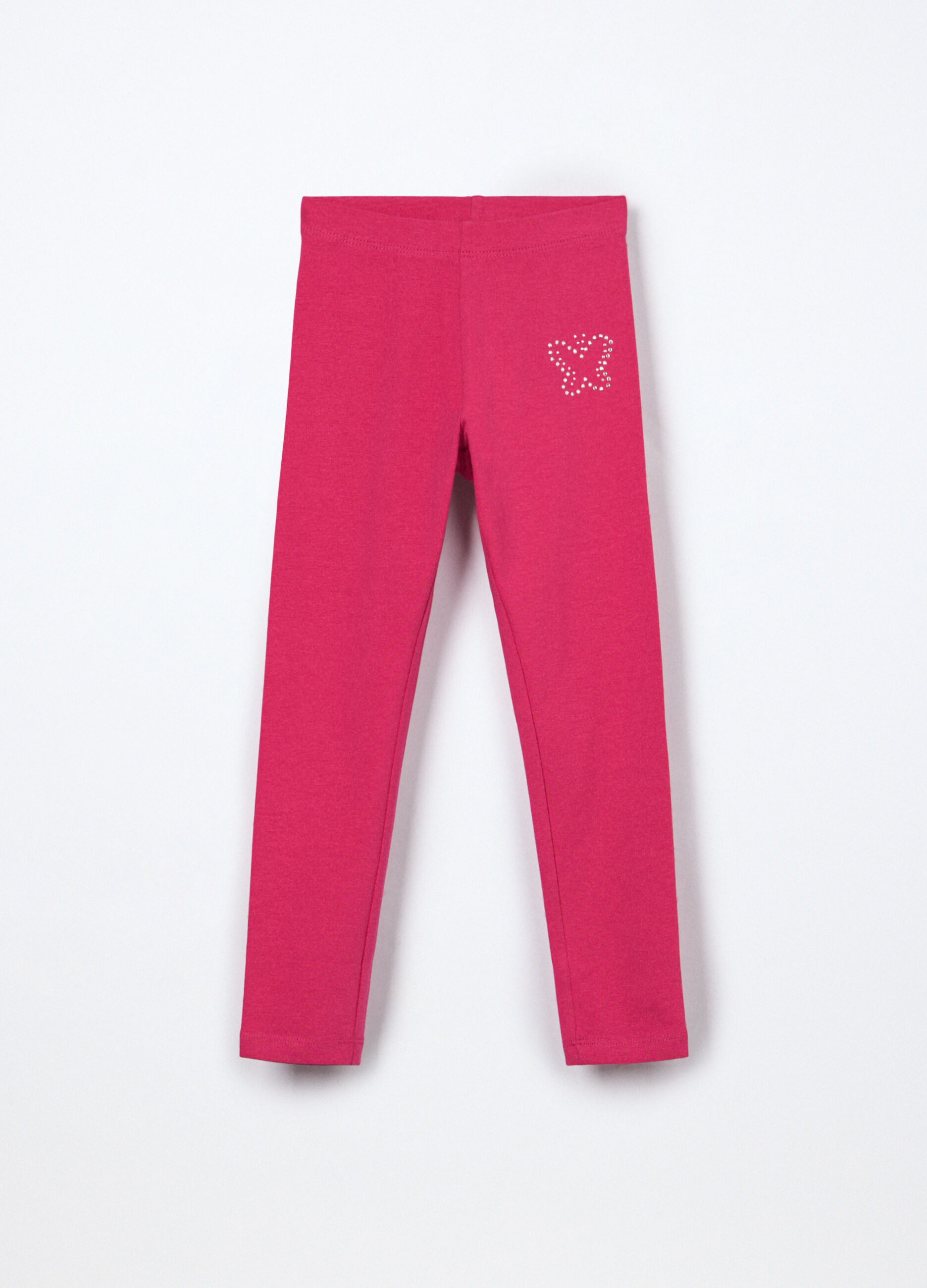 Leggings in jersey di cotone stretch bambina_0