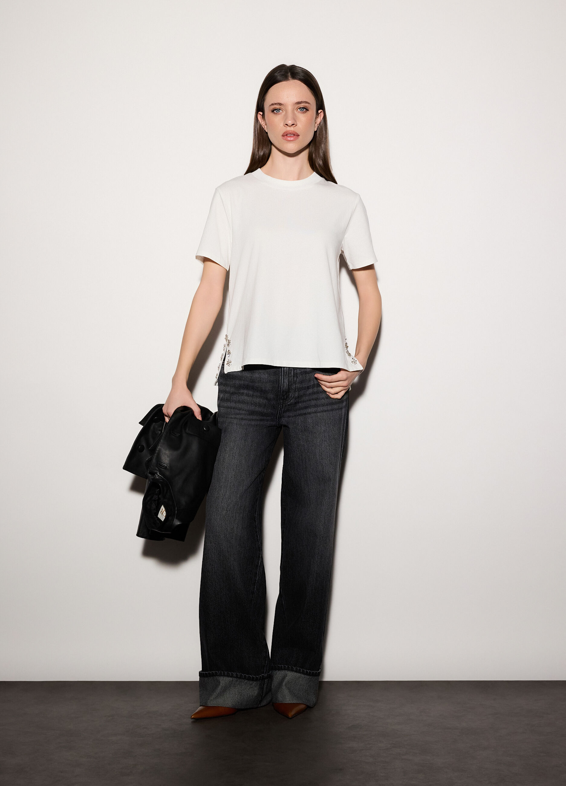 T-shirt girocollo box fit stretch donna_0