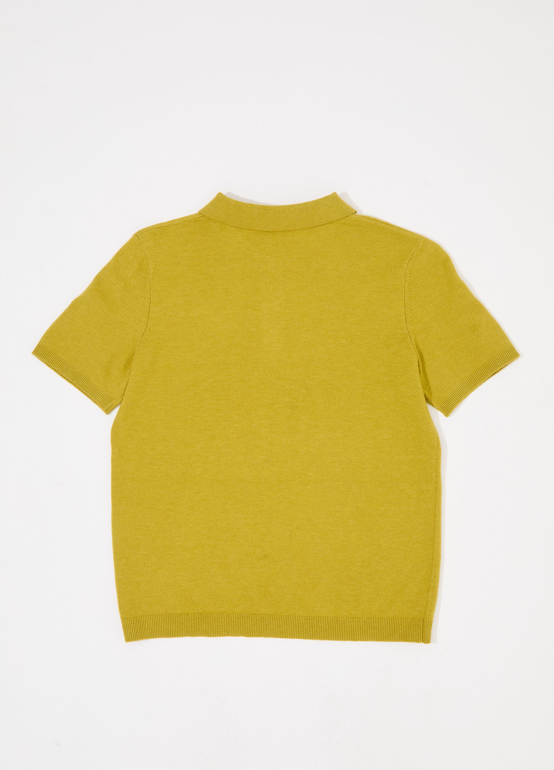 Polo in tricot misto cashmere a maniche corte donna_5
