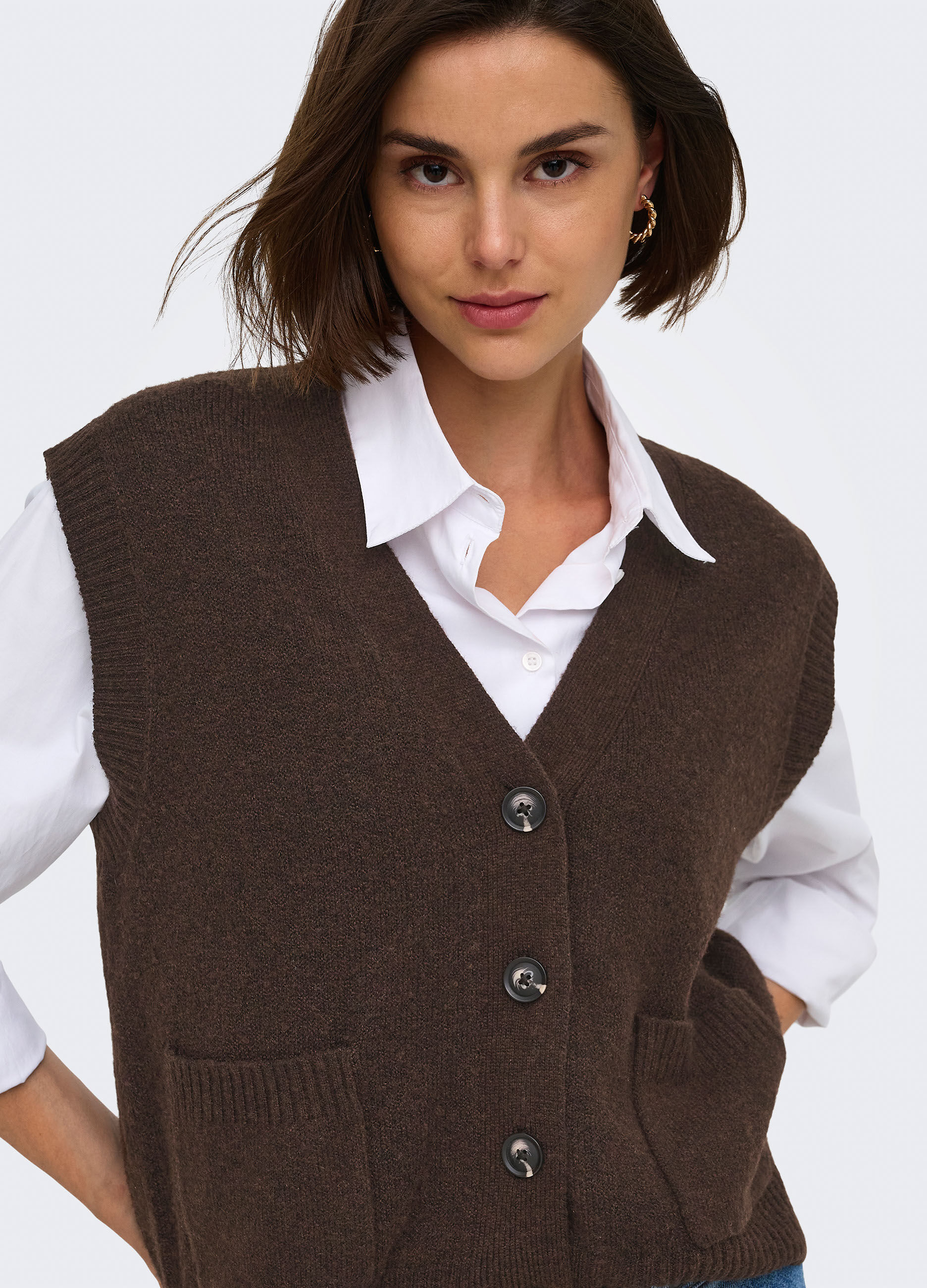 Cardigan in maglia con scollo a V_2