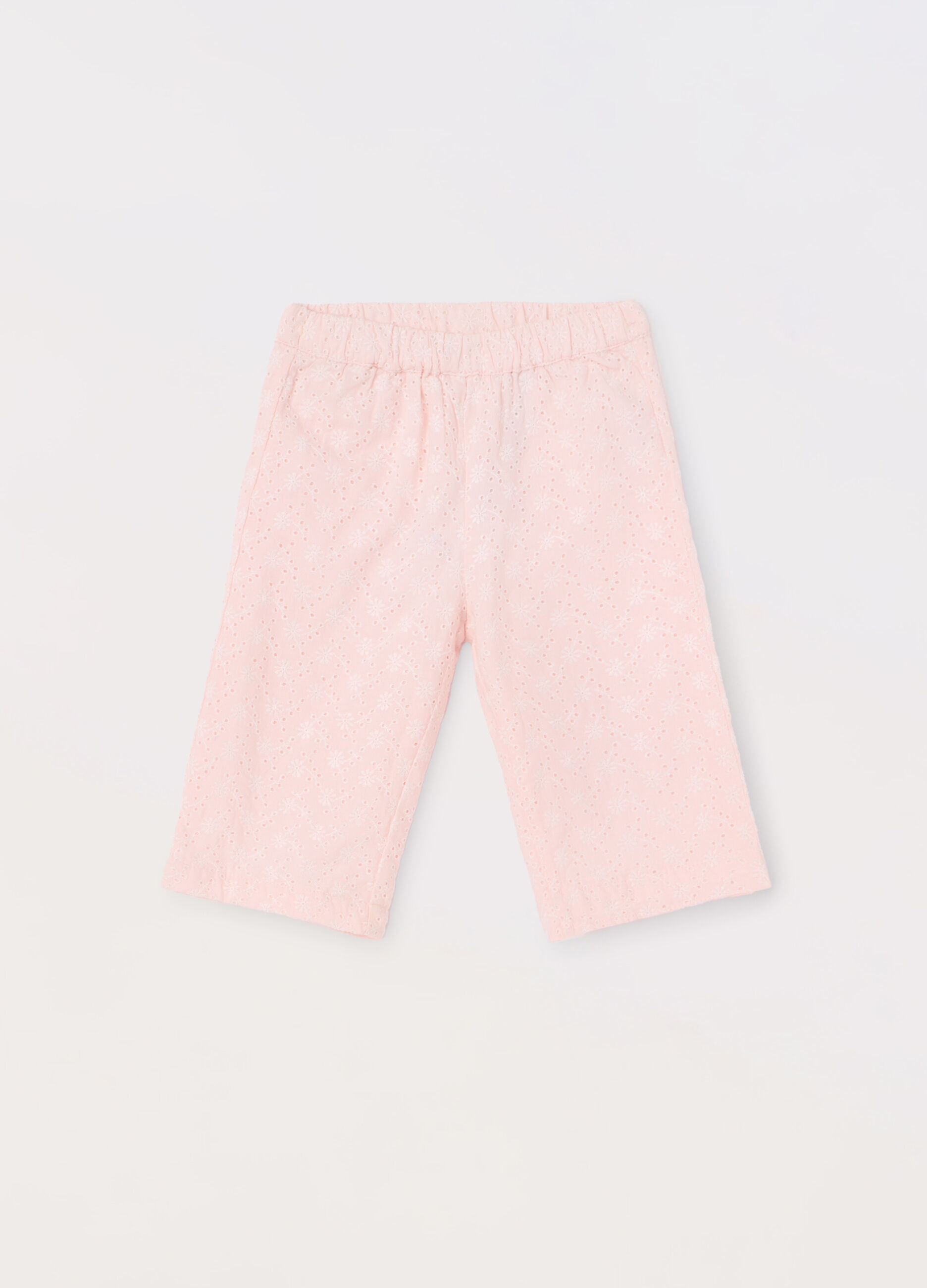 Pantaloni in cotone sangallo neonata_0