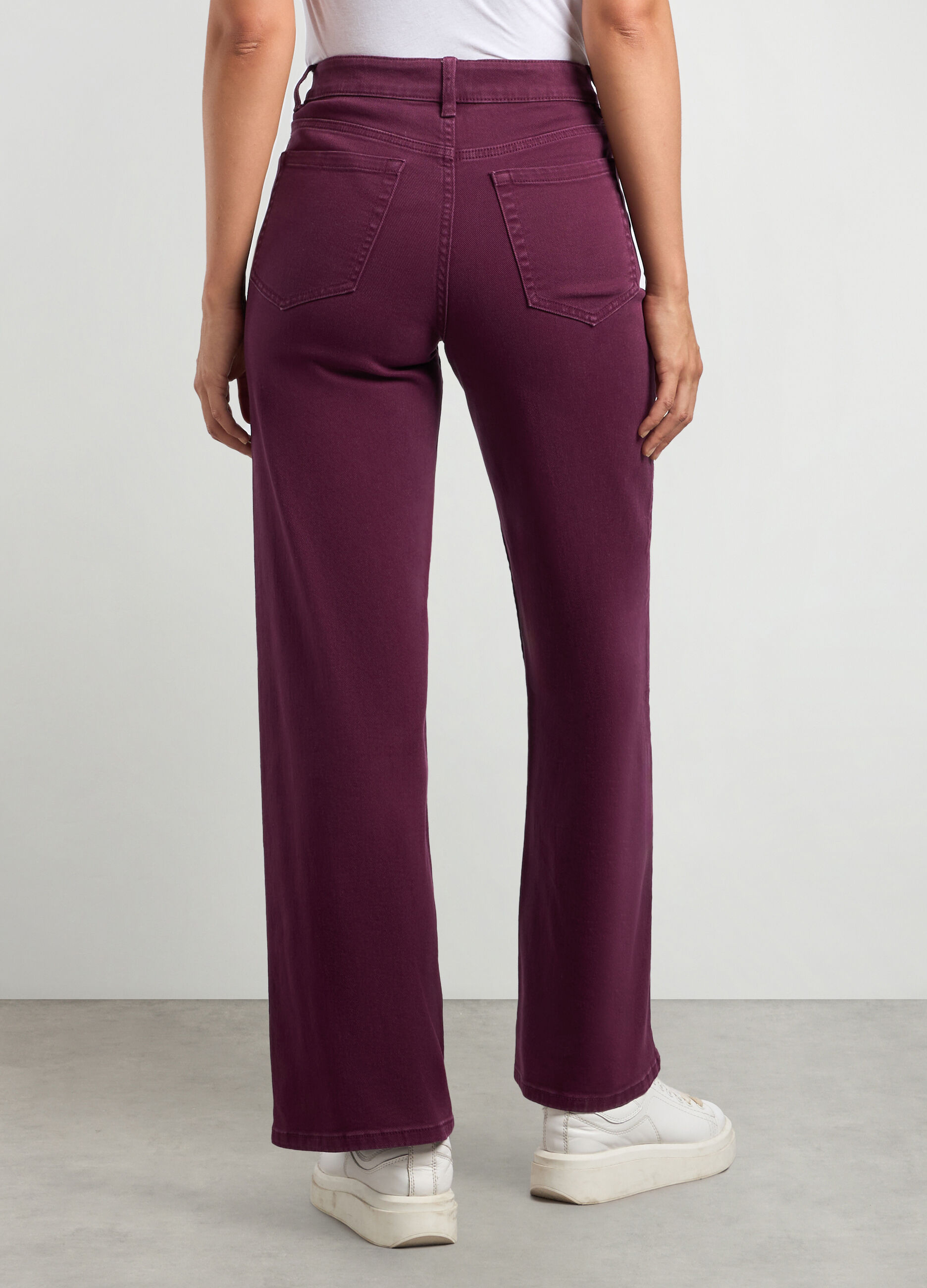 Pantaloni in denim di cotone stretch donna_1
