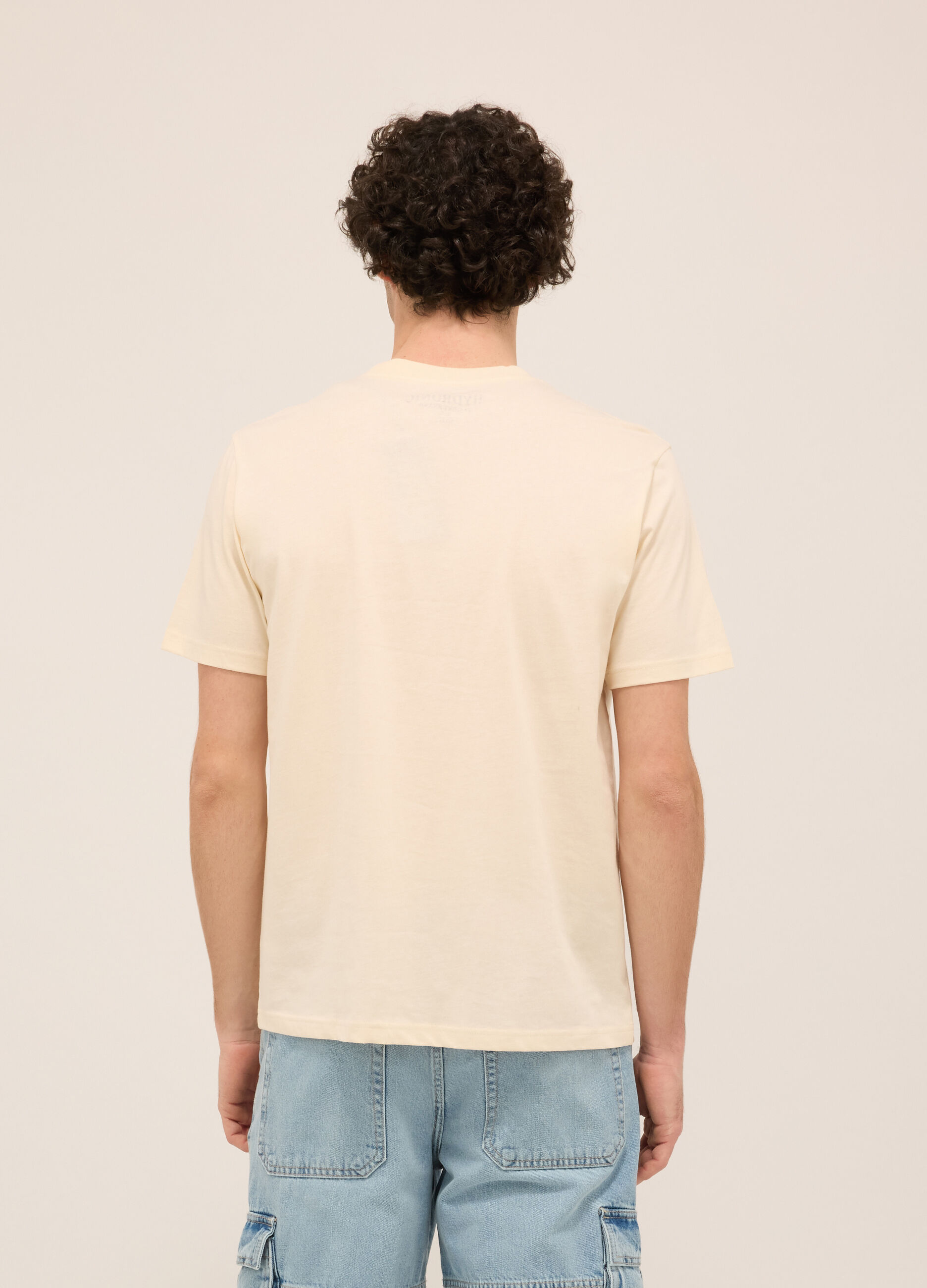 T-shirt girocollo in puro cotone con stampa uomo_1