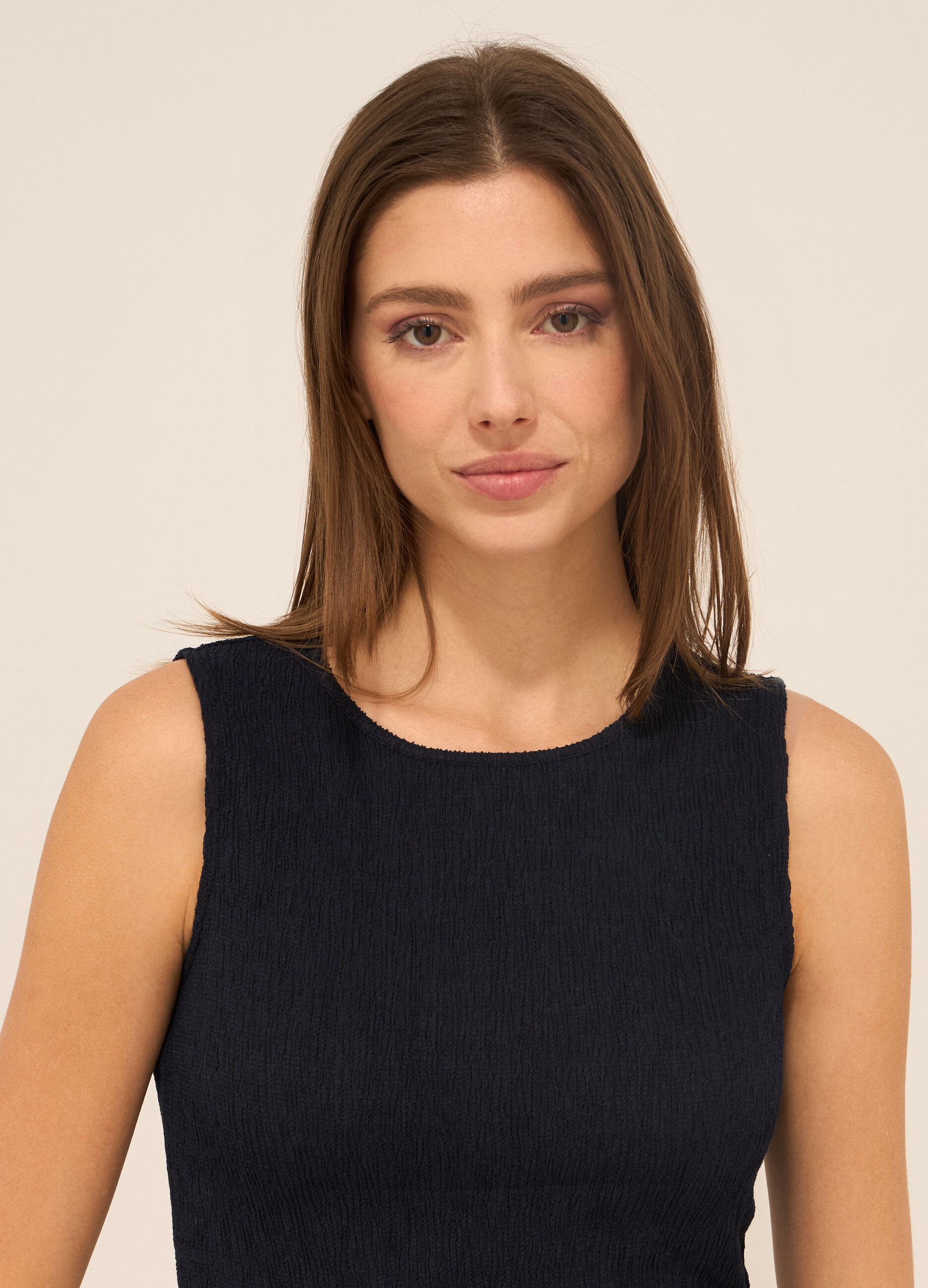 Canotta misto viscosa crinkle donna_2
