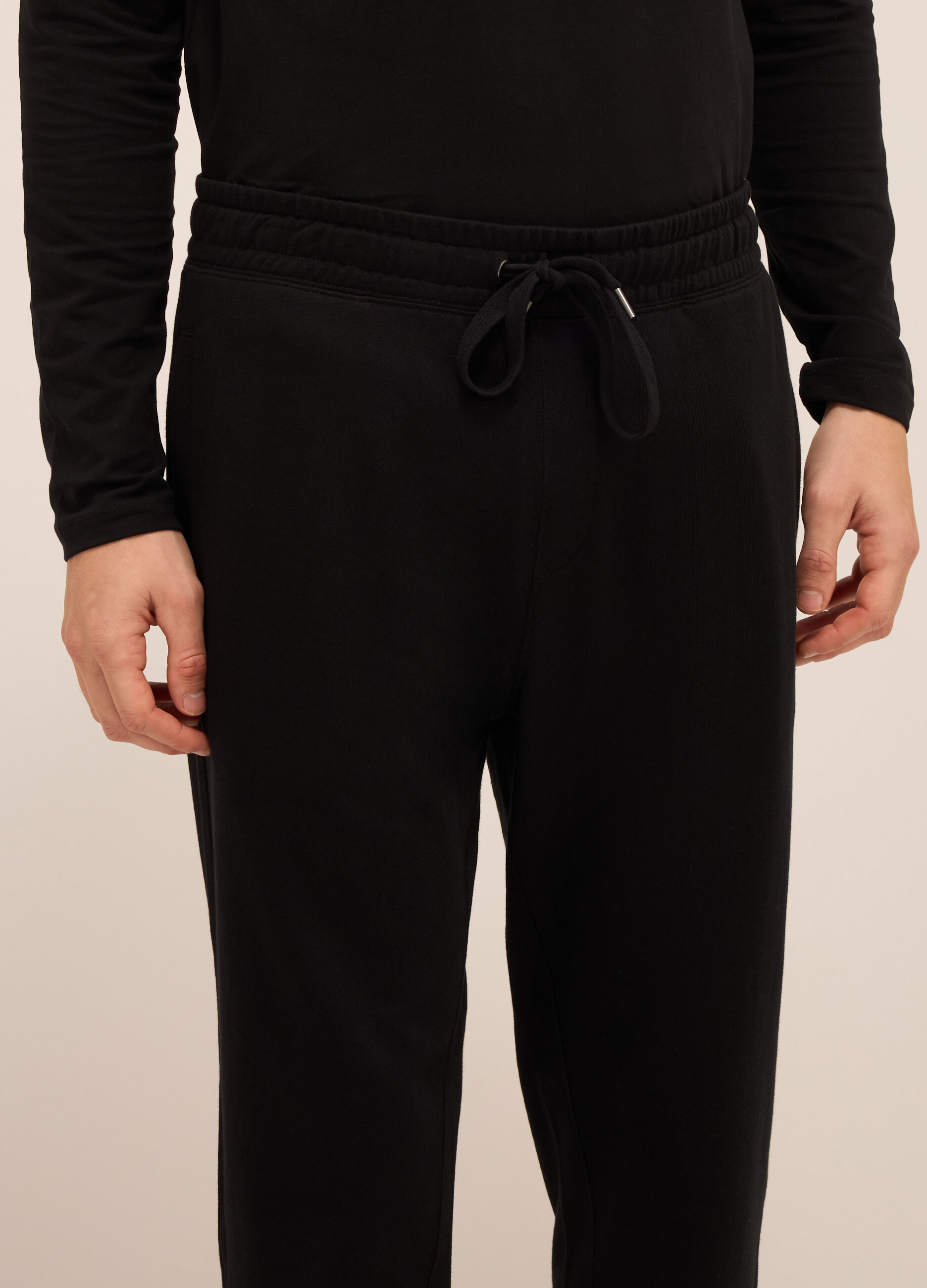 Jogger con coulisse in puro cotone uomo_2