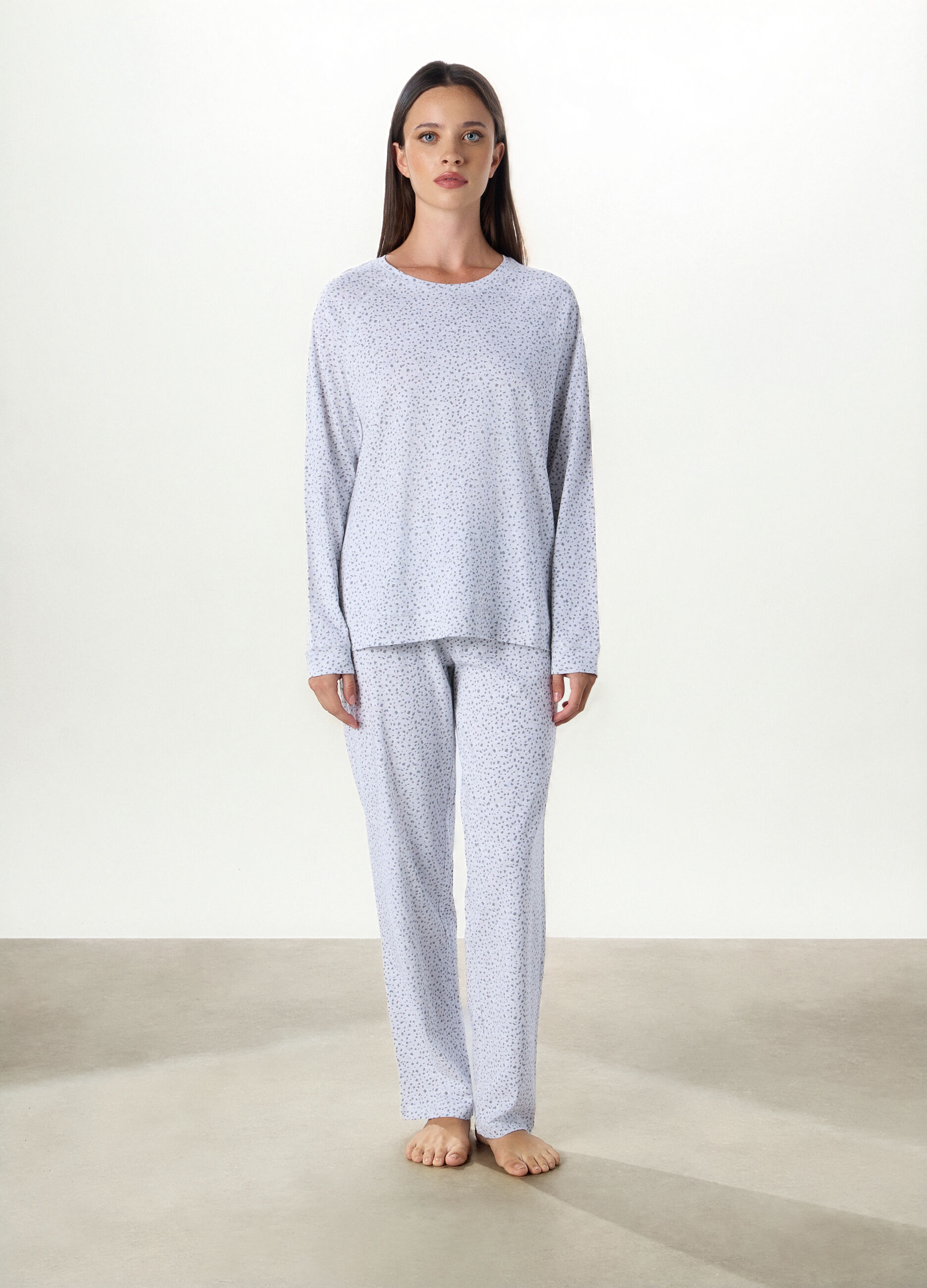 Pantalone lungo pigiama in cotone donna_0