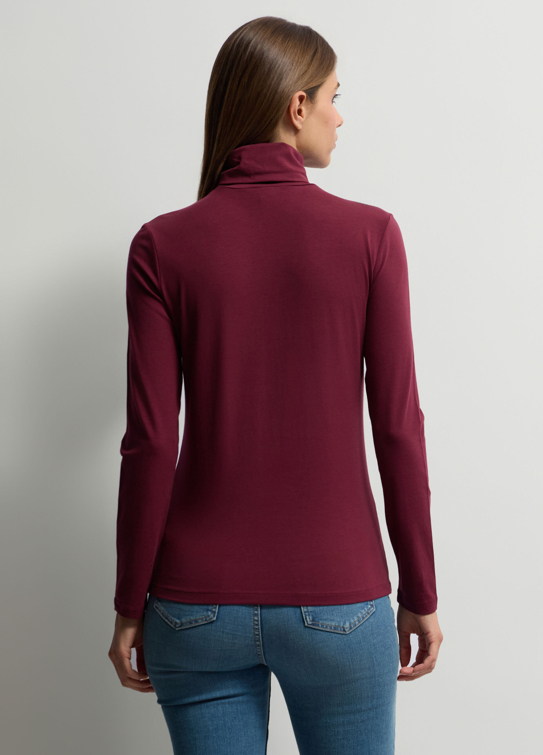 Lupetto a collo alto stretch donna_1