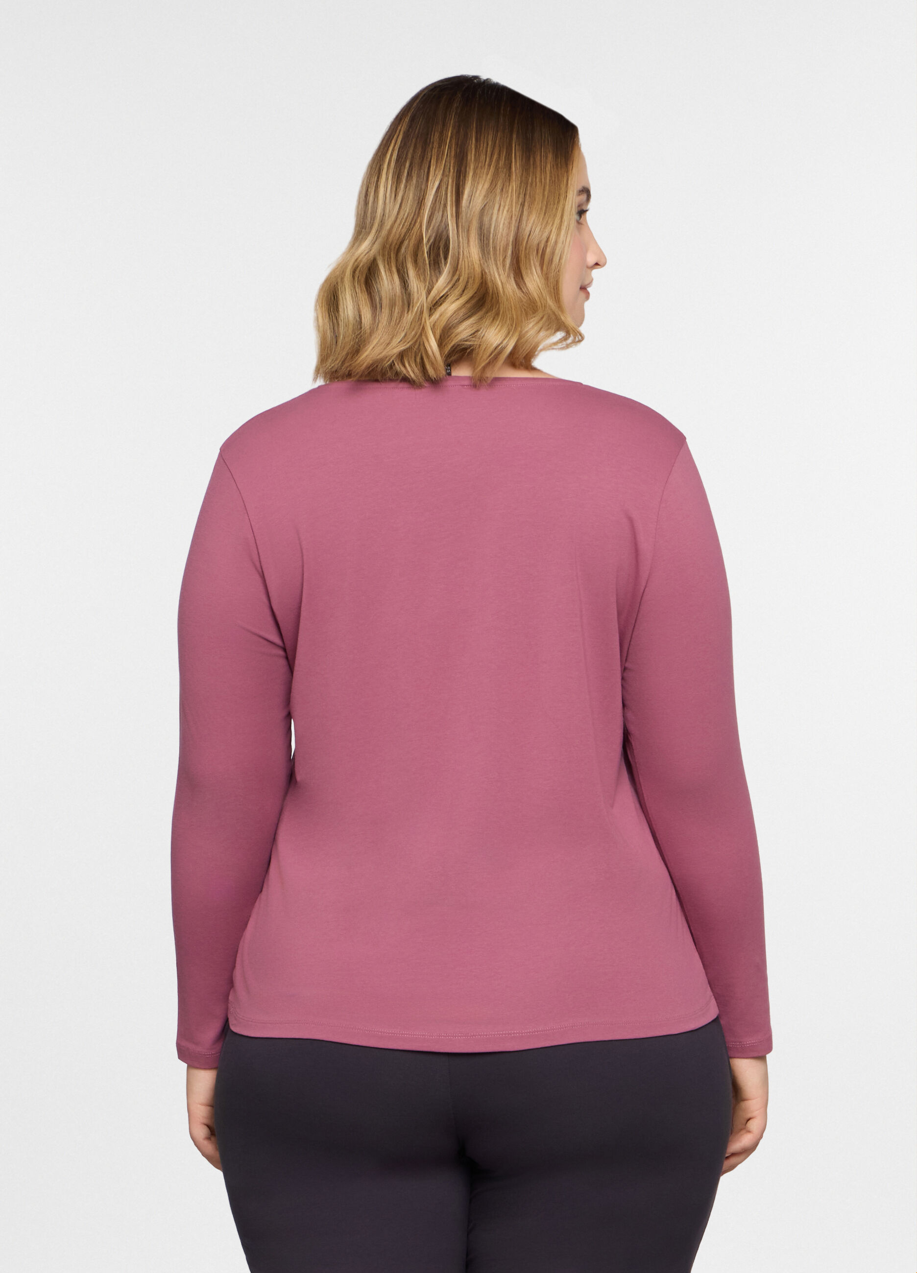 T-shirt girocollo stretch donna curvy_1