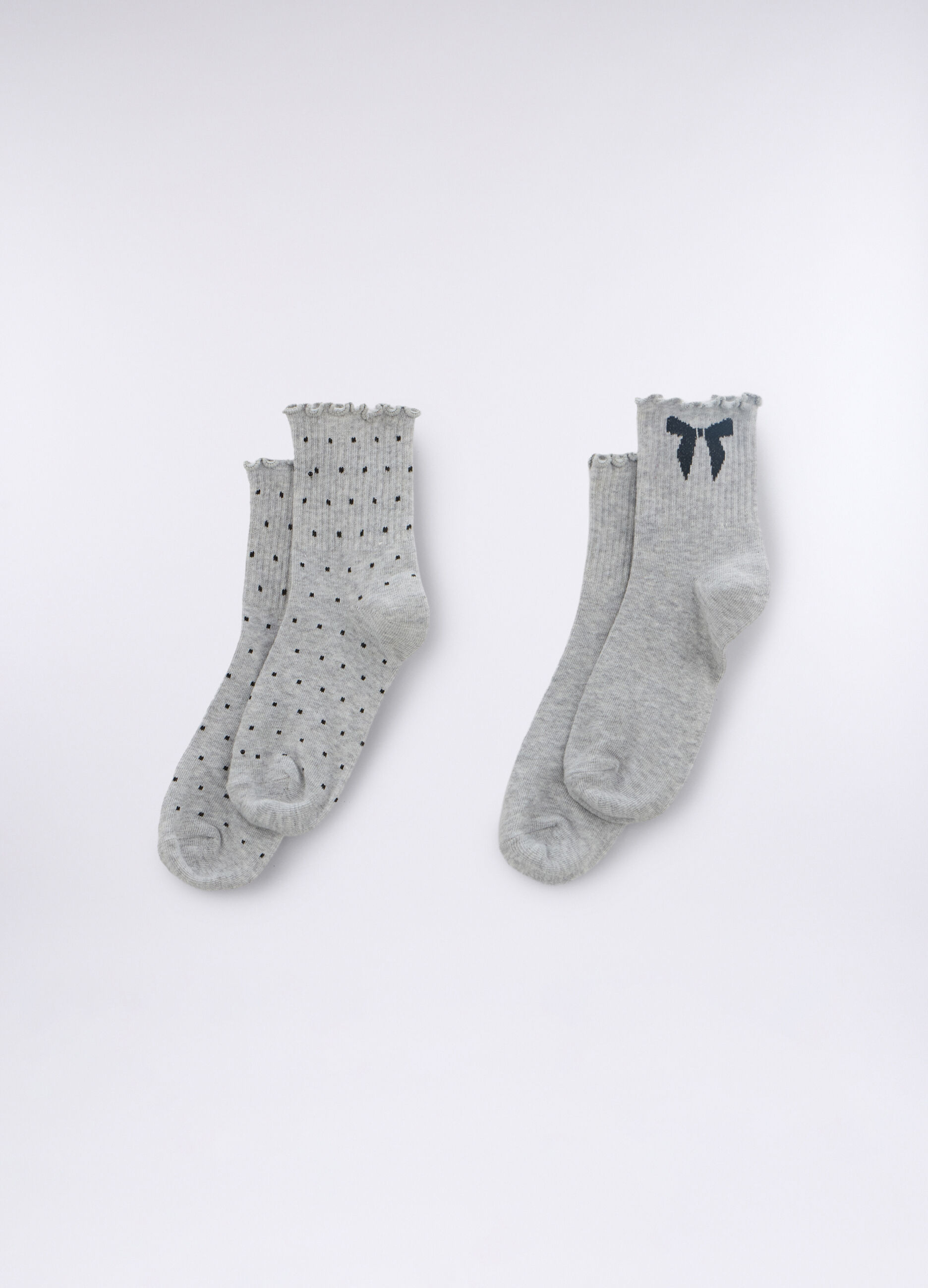 Pack 2 calze midi in cotone stretch donna_0