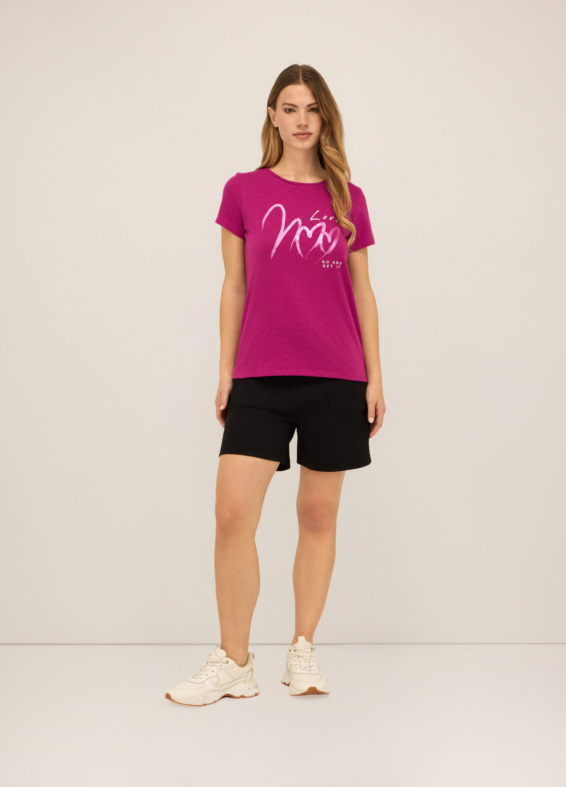 Shorts in french terry di puro cotone donna_0