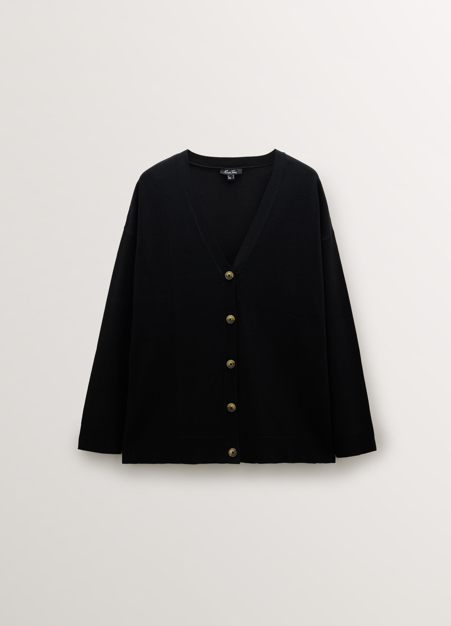 Cardigan con scollo a V in maglia rasata donna curvy_0