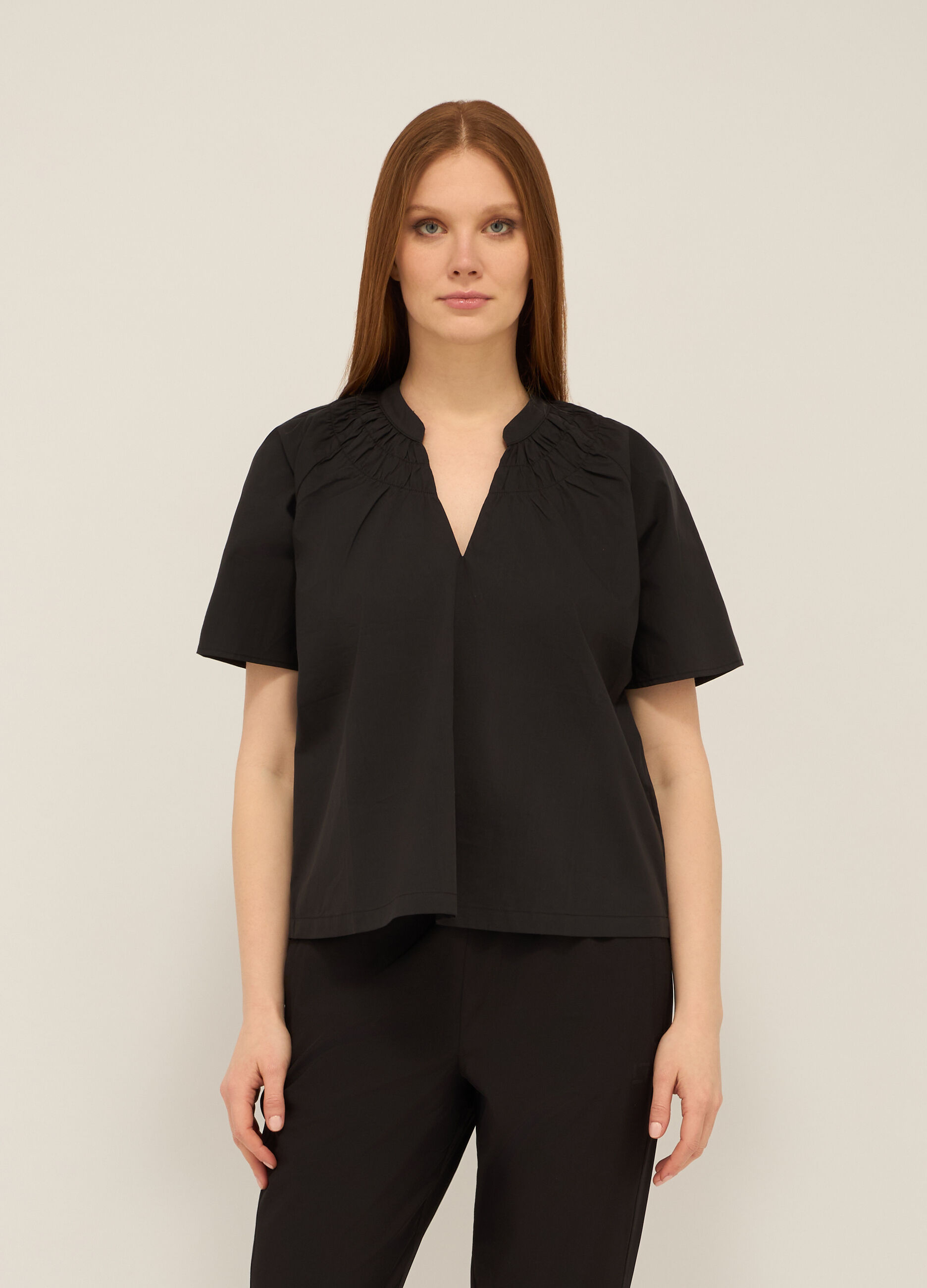 Blusa in misto cotone donna_0