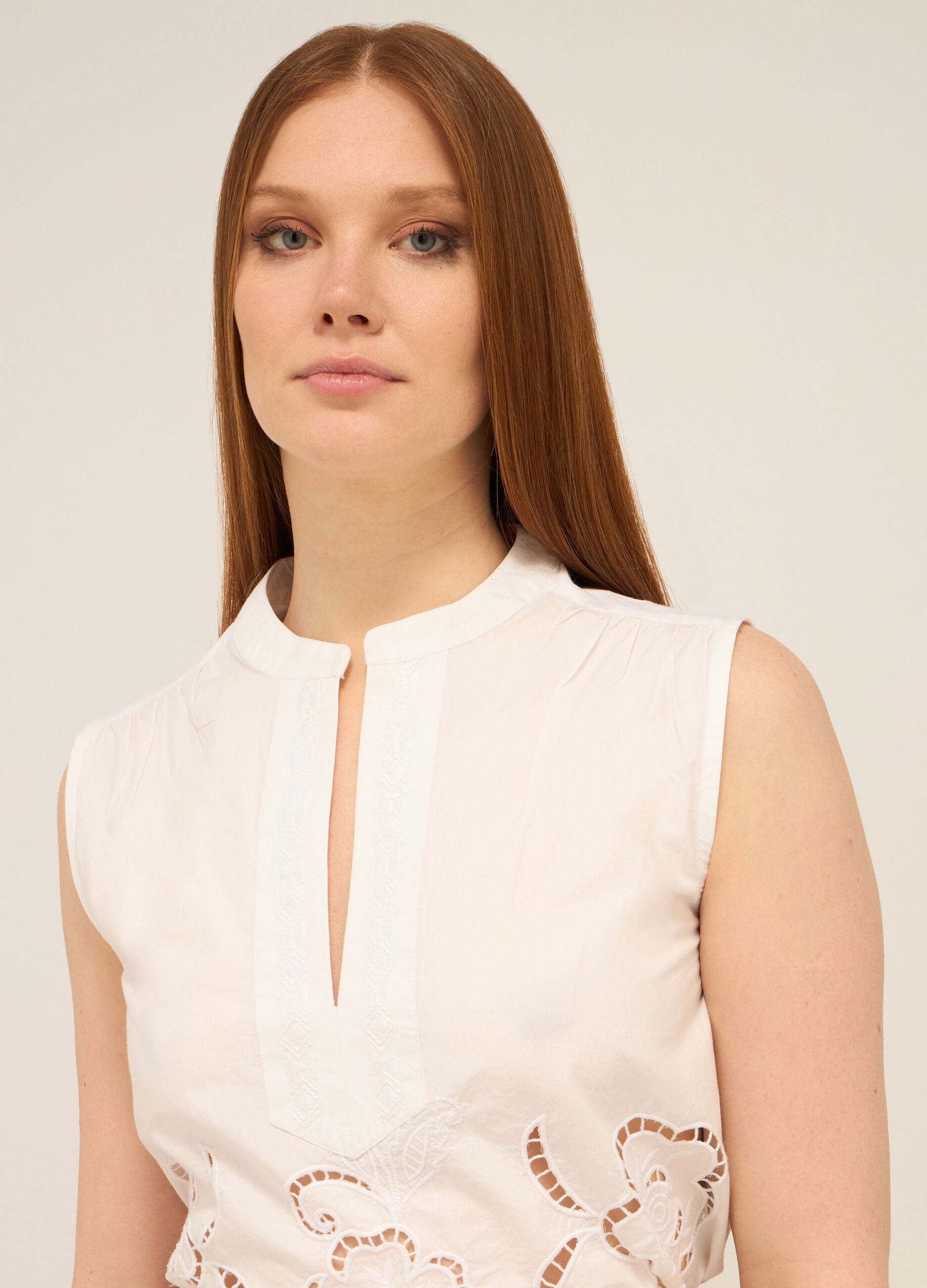 Blusa in popeline di puro cotone donna_2
