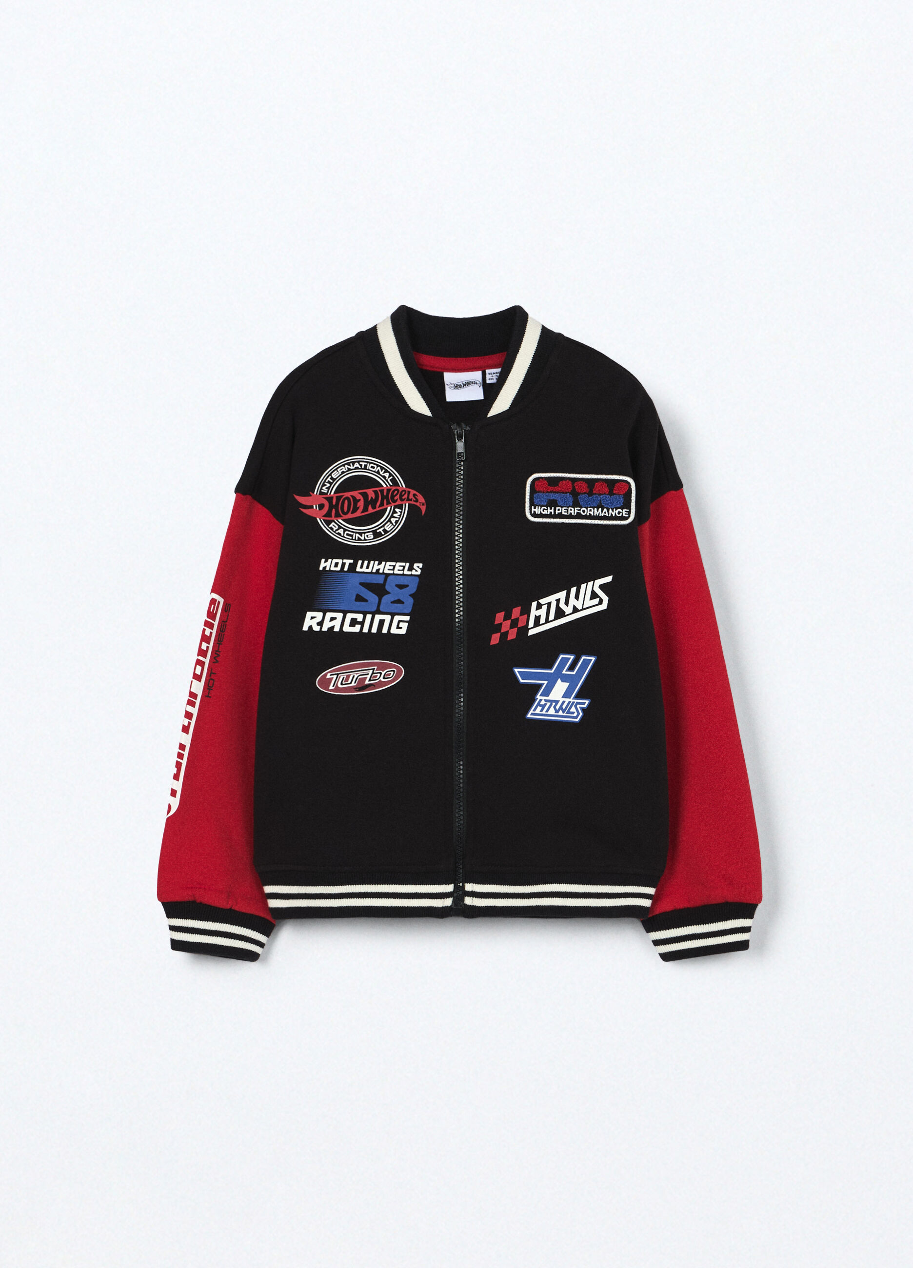 Felpa Hot Wheels varsity in puro cotone bambino_0