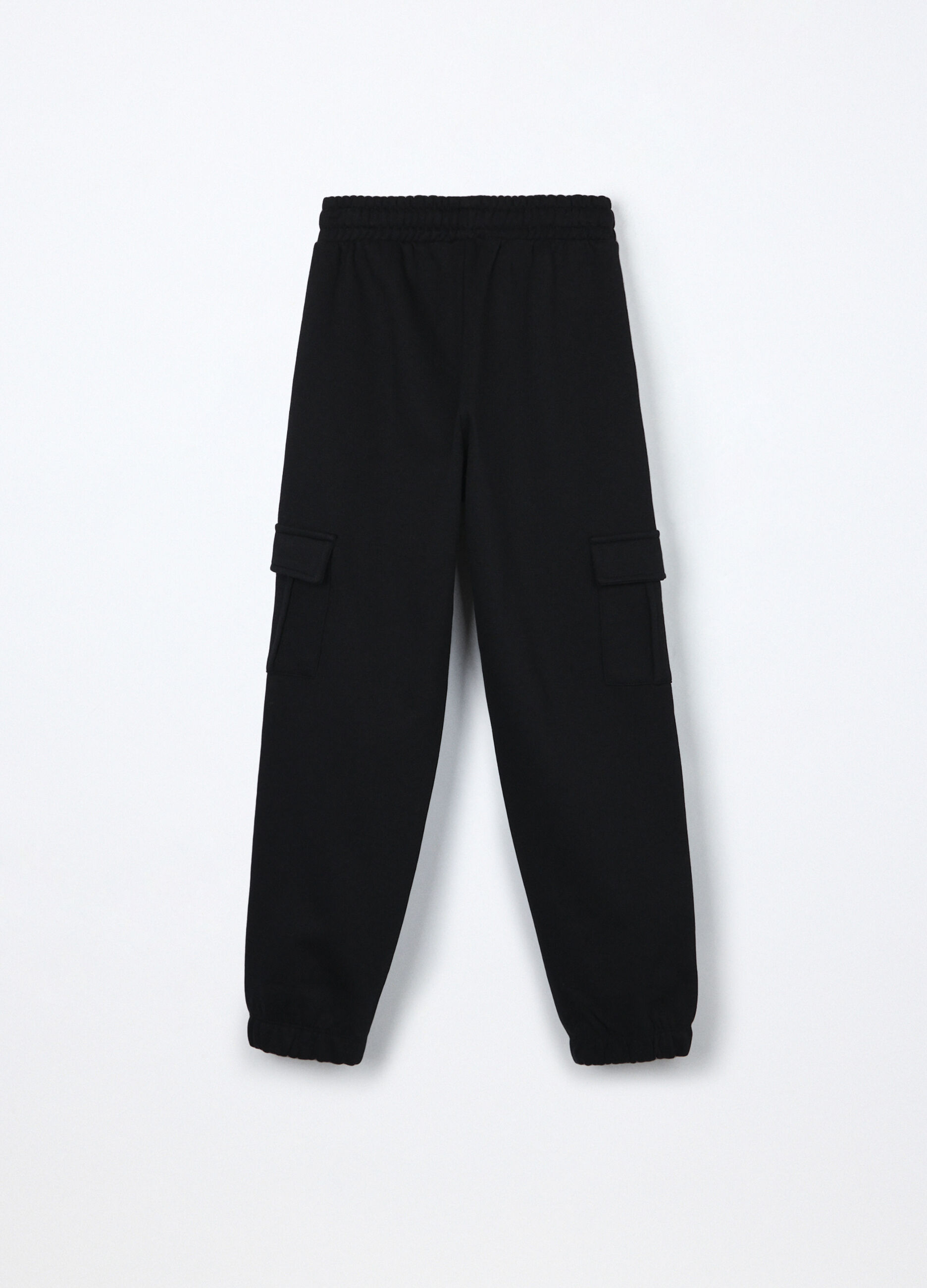 Jogger cargo in misto cotone fleece ragazza_1