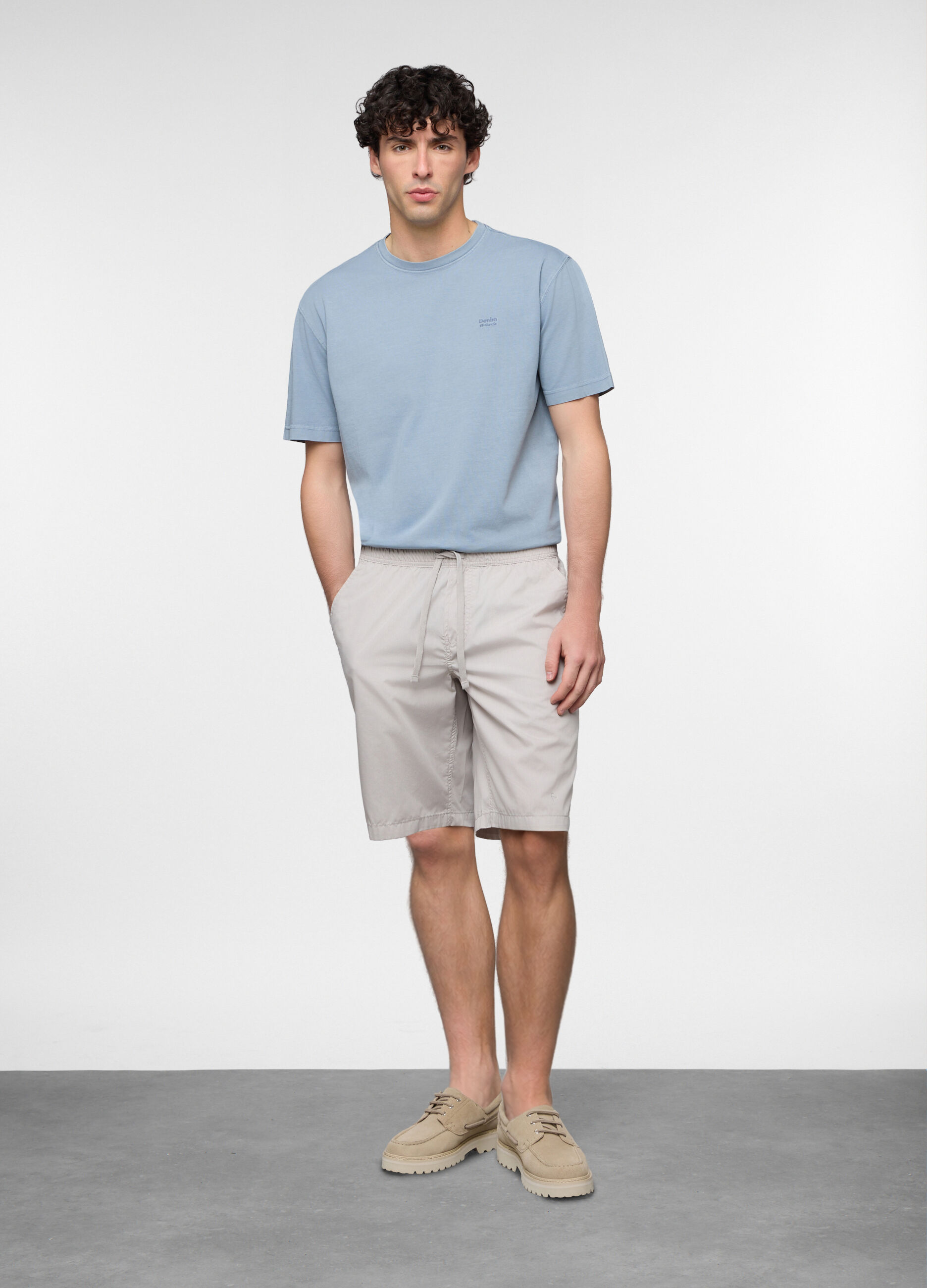 Bermuda chino in popeline misto cotone uomo_0