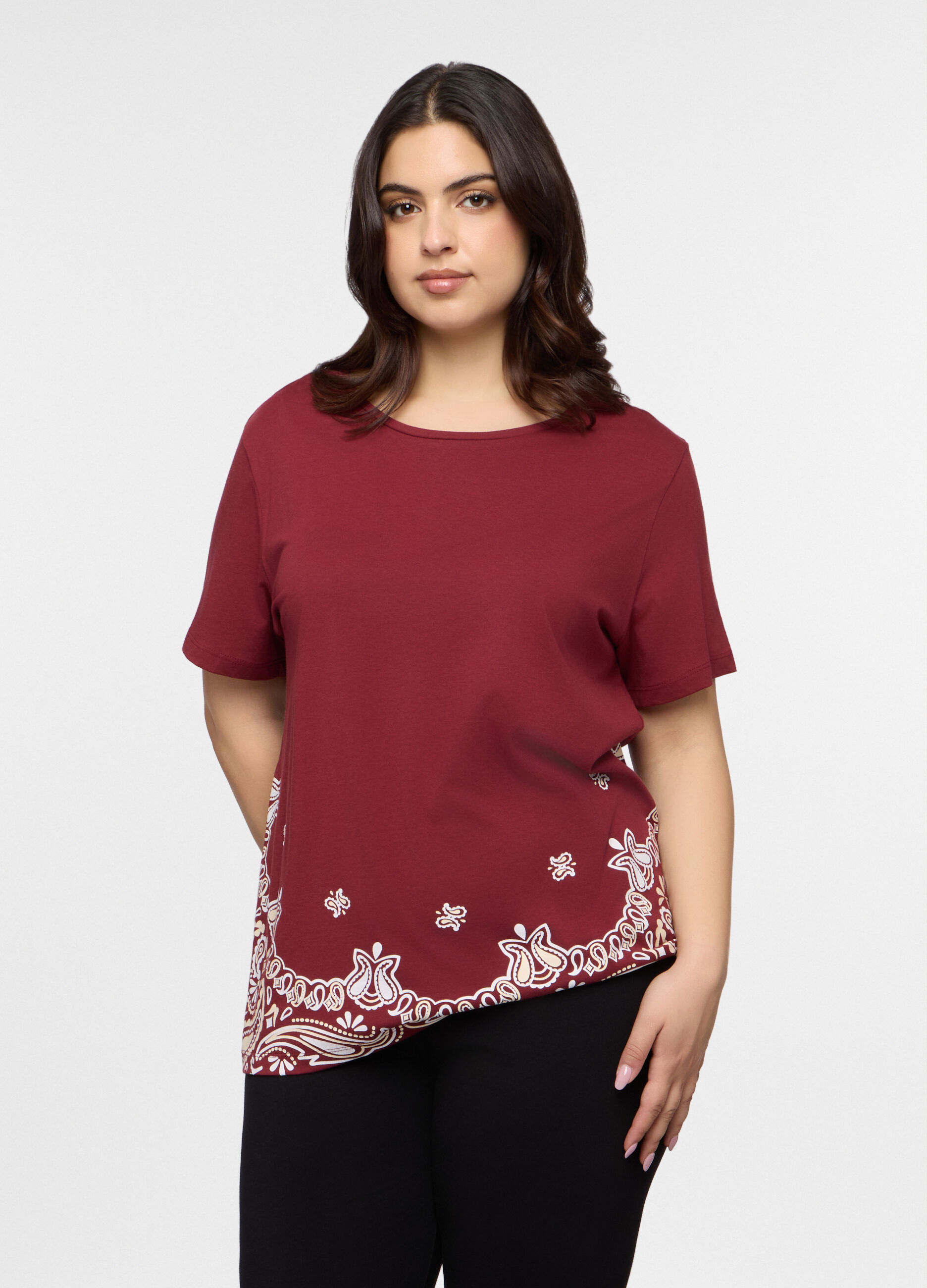 T-shirt girocollo donna curvy_0