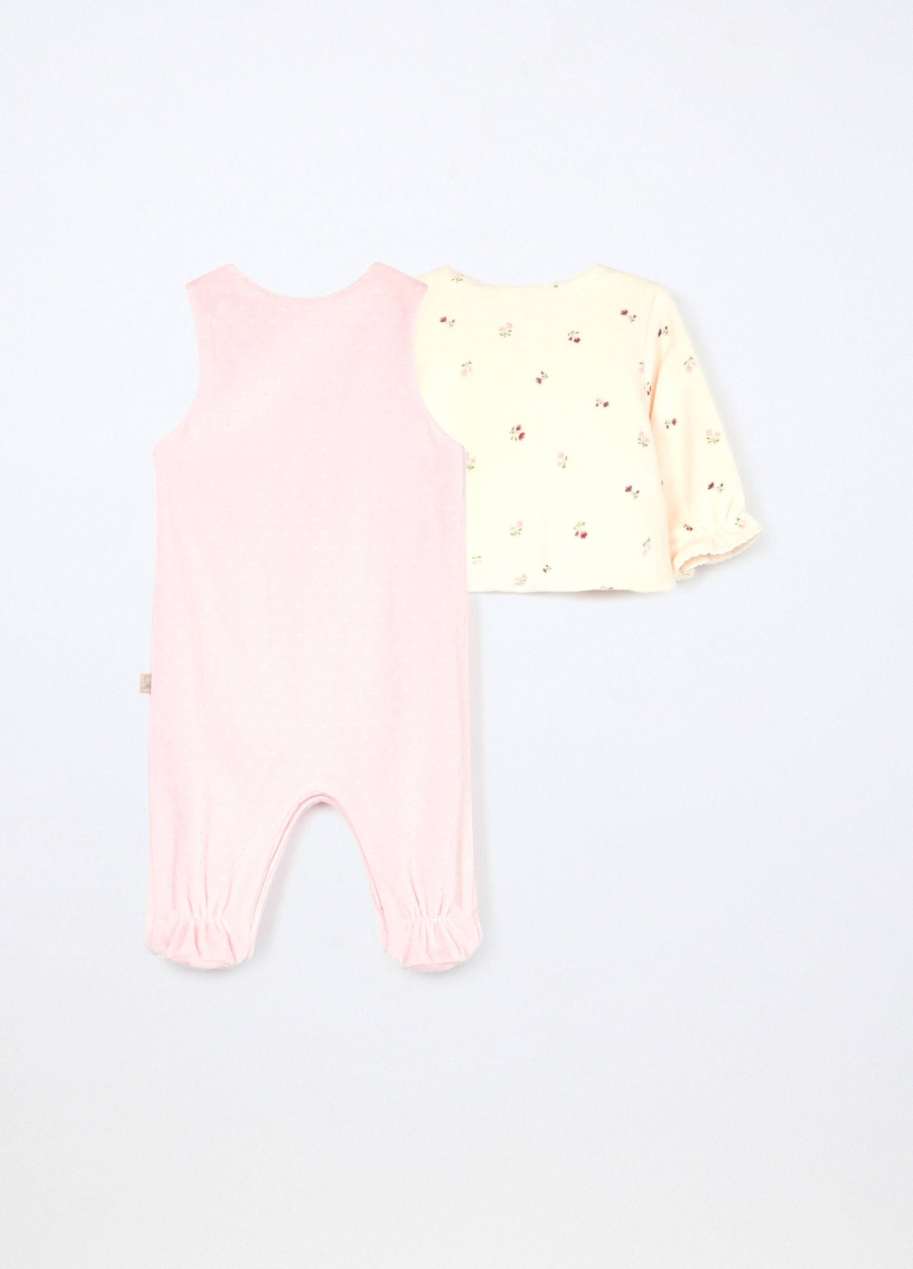 Set in puro cotone velour neonata_1