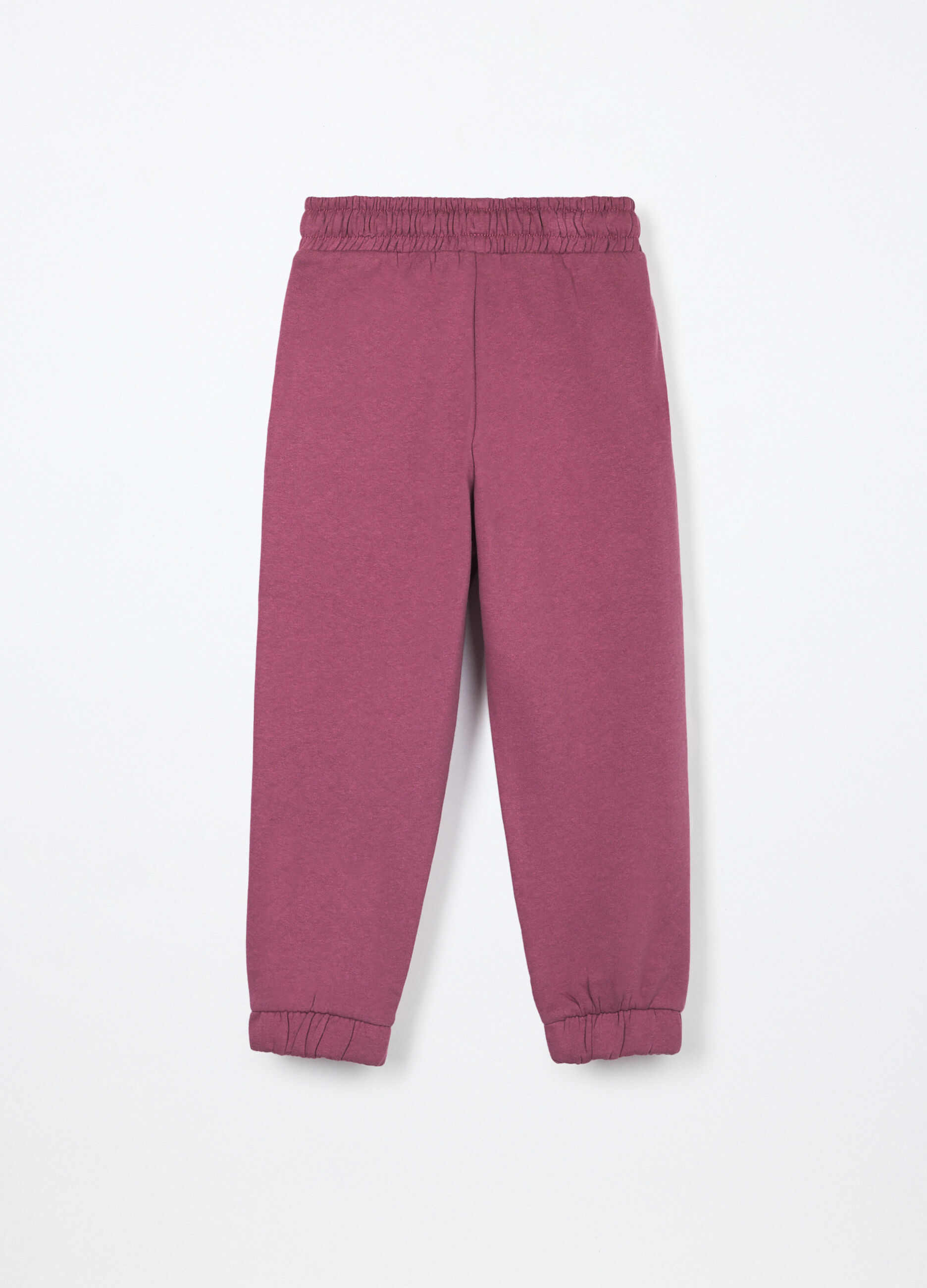Jogger in puro cotone fleece bambina_1
