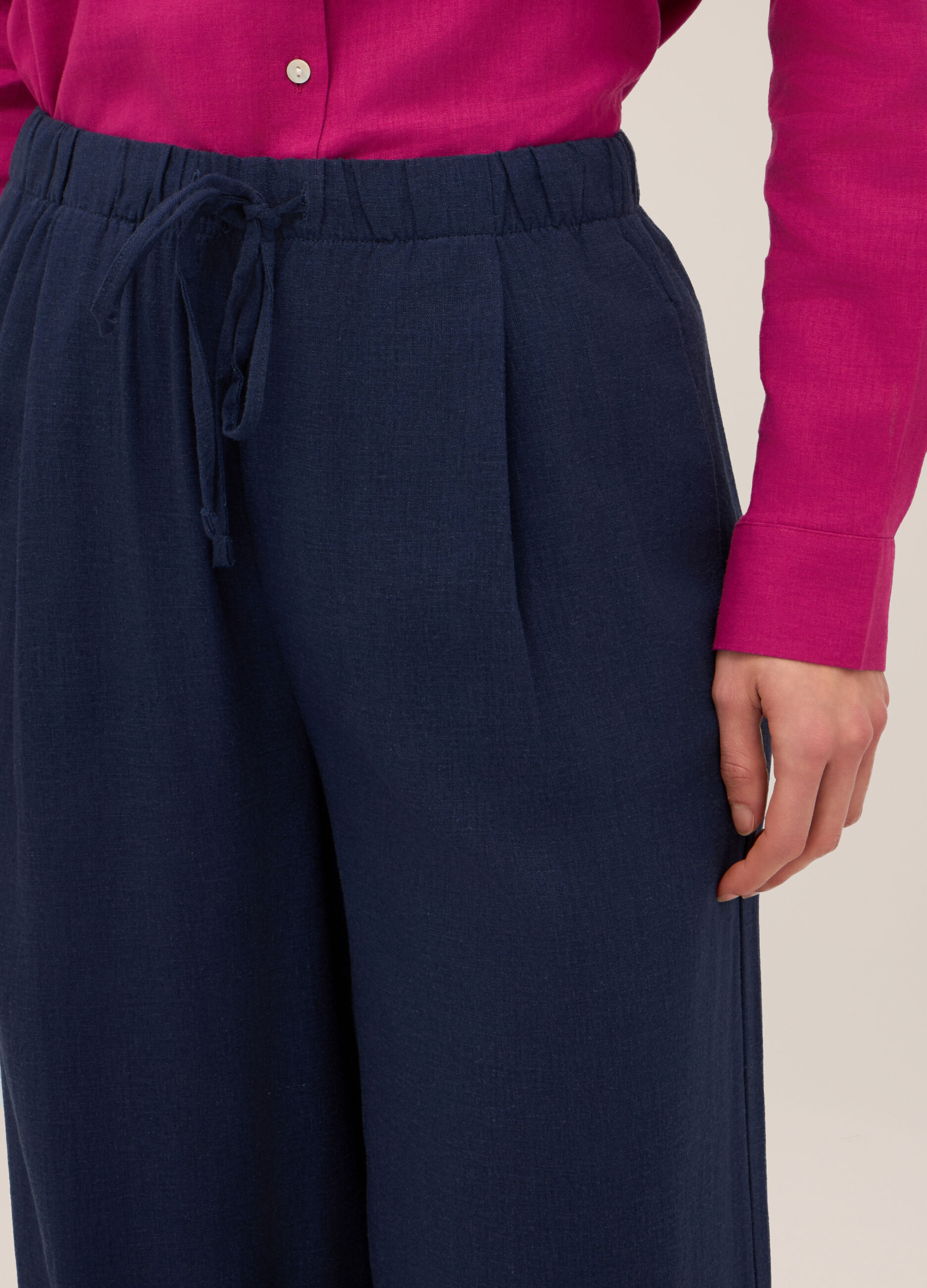 Pantaloni palazzo misto lino donna_2
