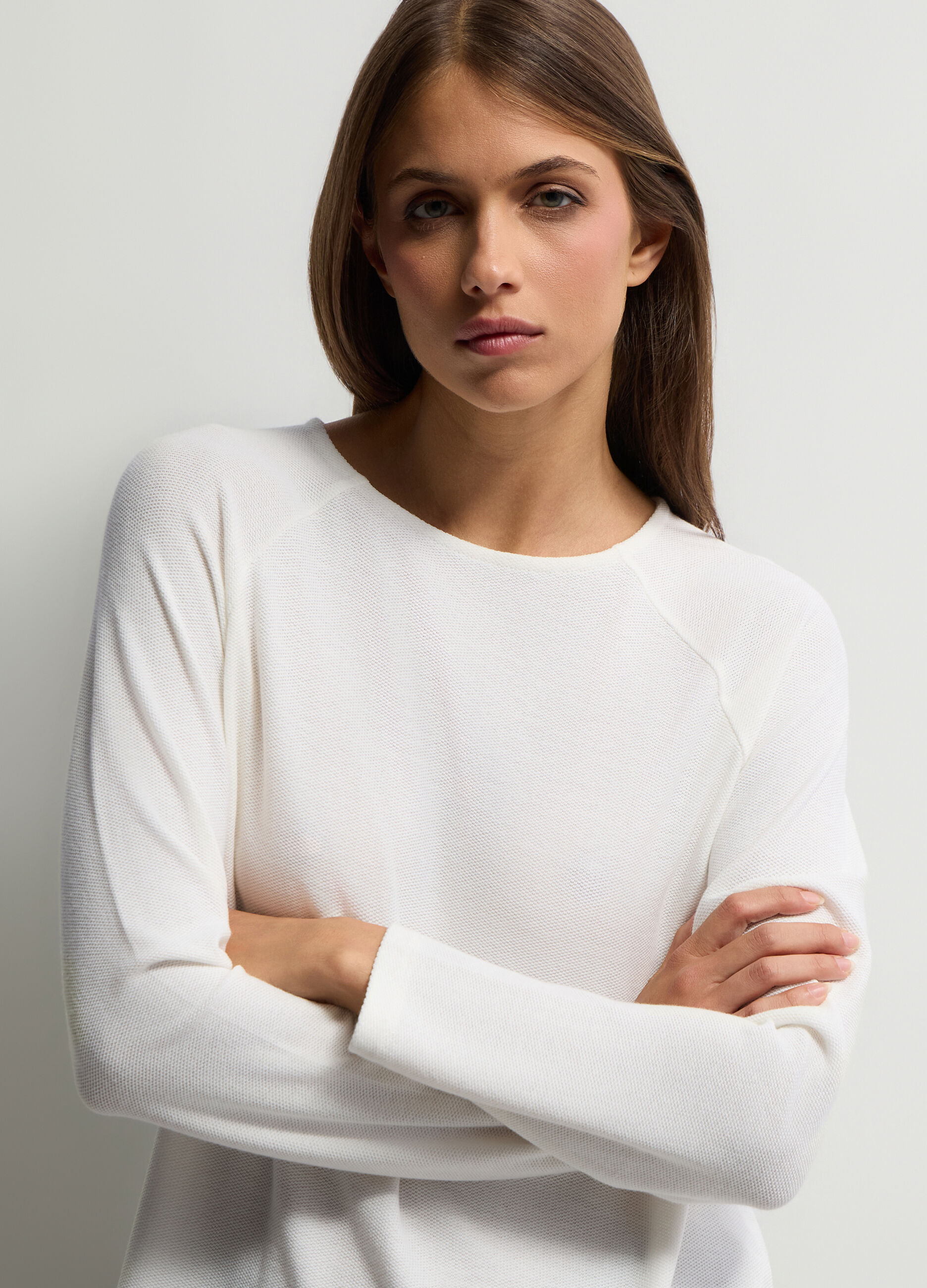 T-shirt girocollo stretch donna_2