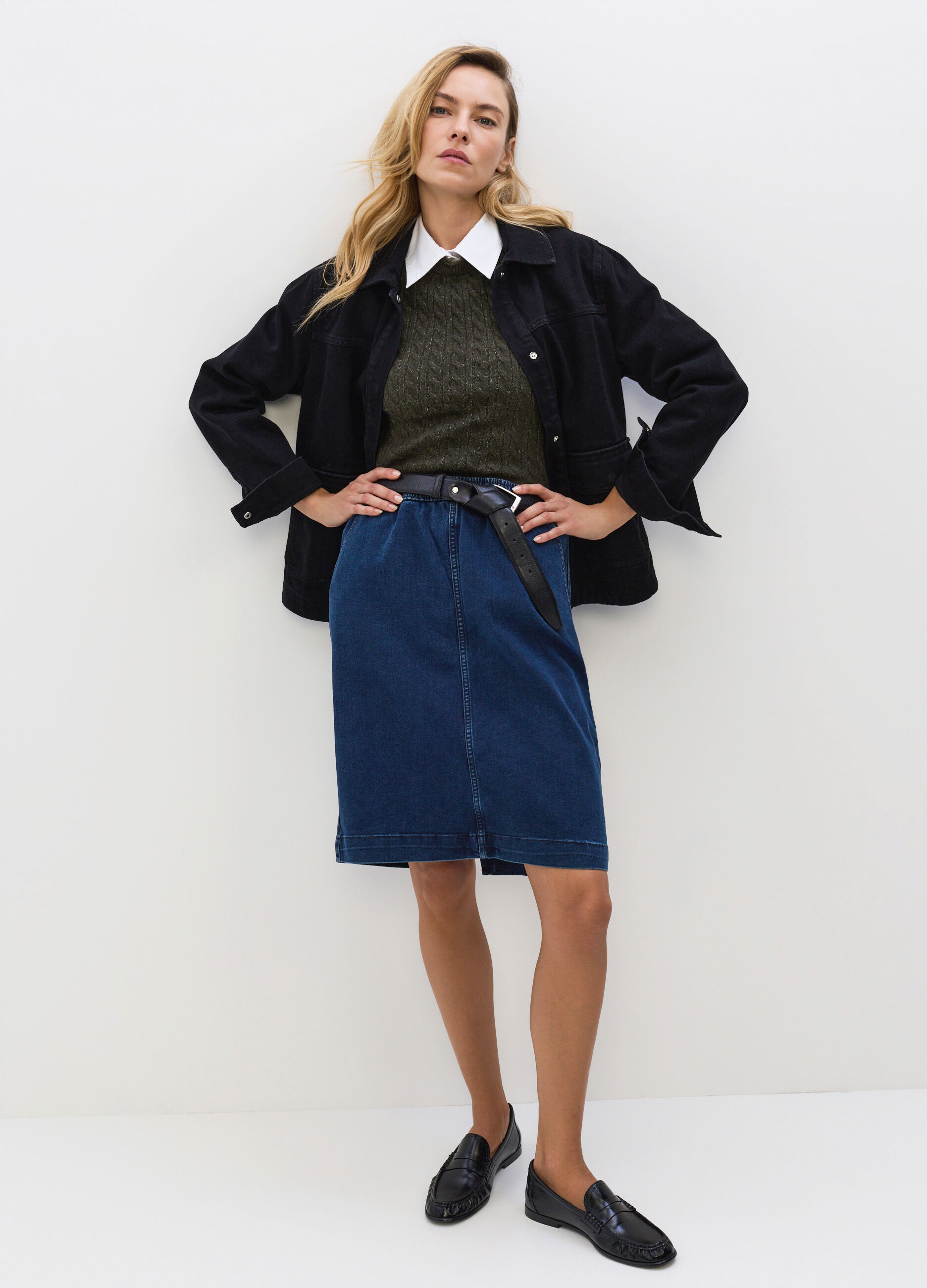Gonna in denim stretch donna_0