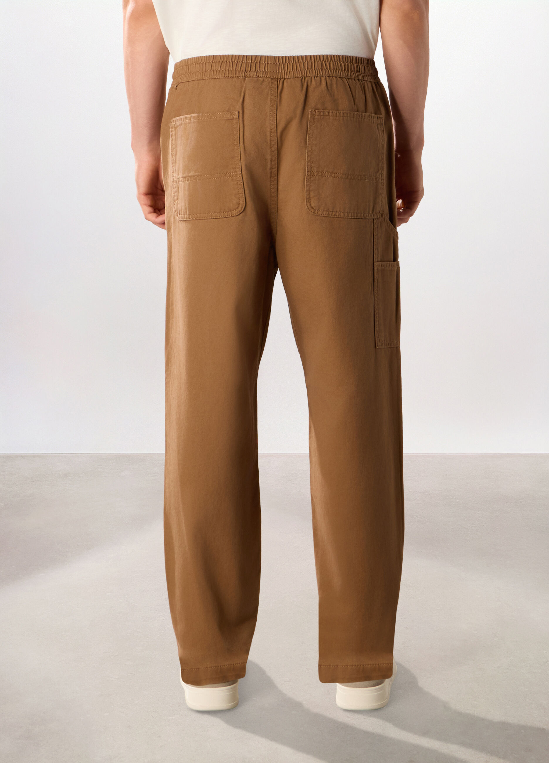 Jogger in twill di puro cotone uomo_1