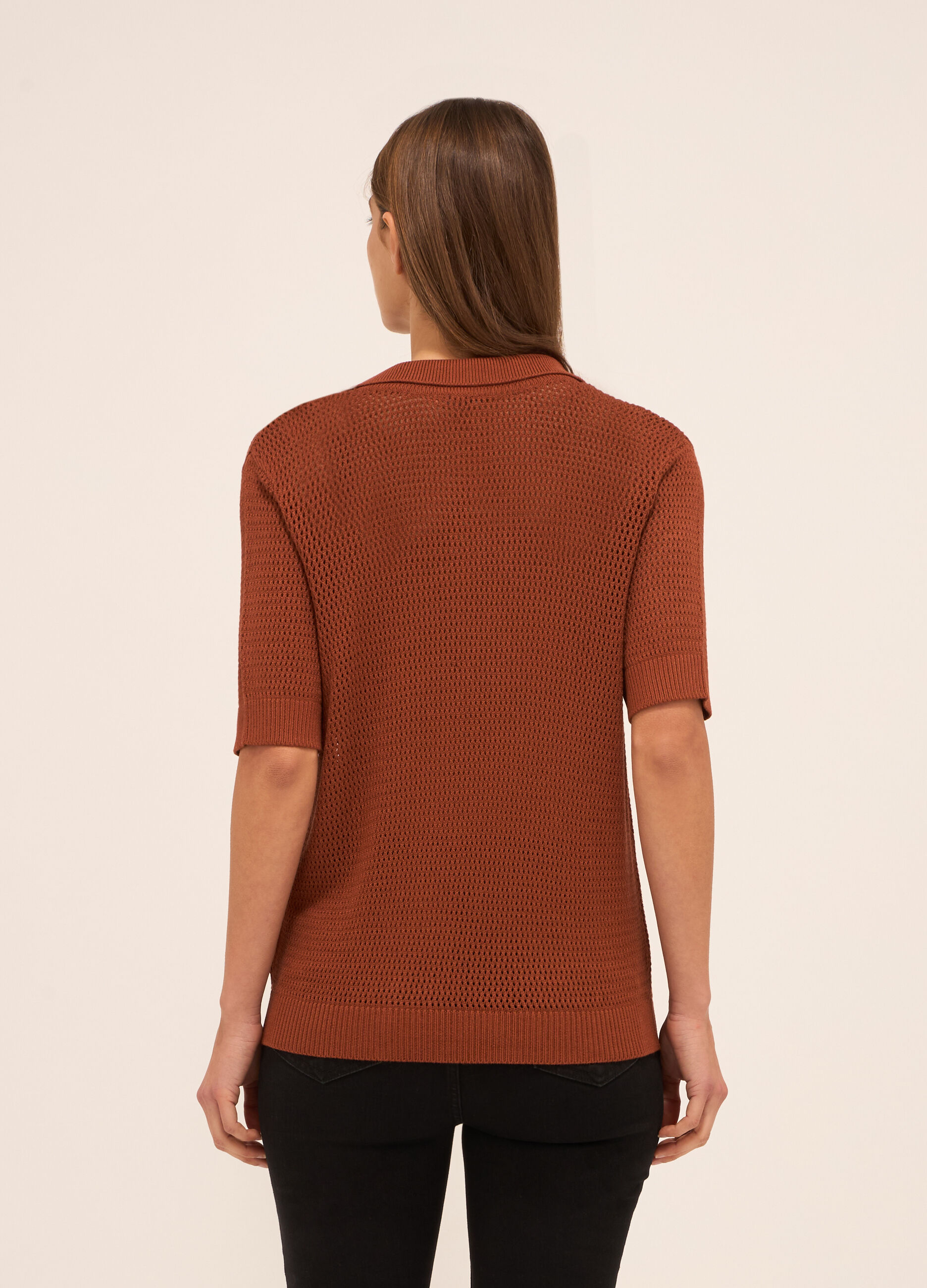 Polo in tricot traforata donna_1