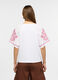 T-shirt a girocollo in jersey stretch con ricamo donna_1