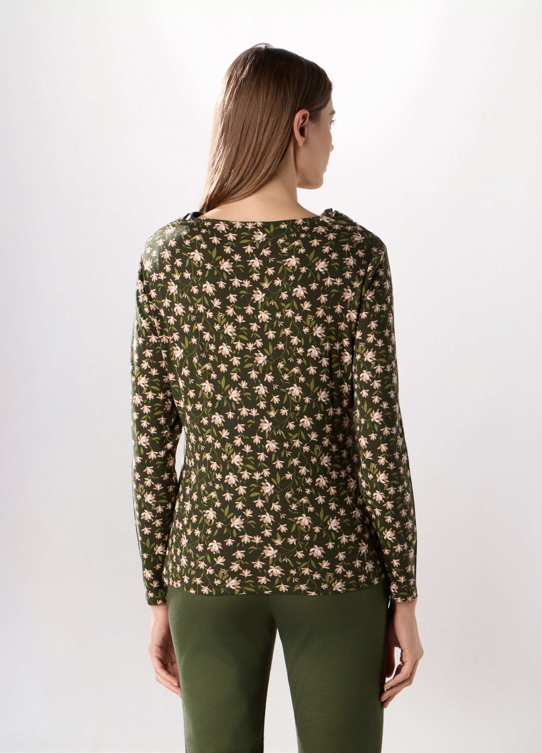 T-shirt in jersey di viscosa stretch donna _1