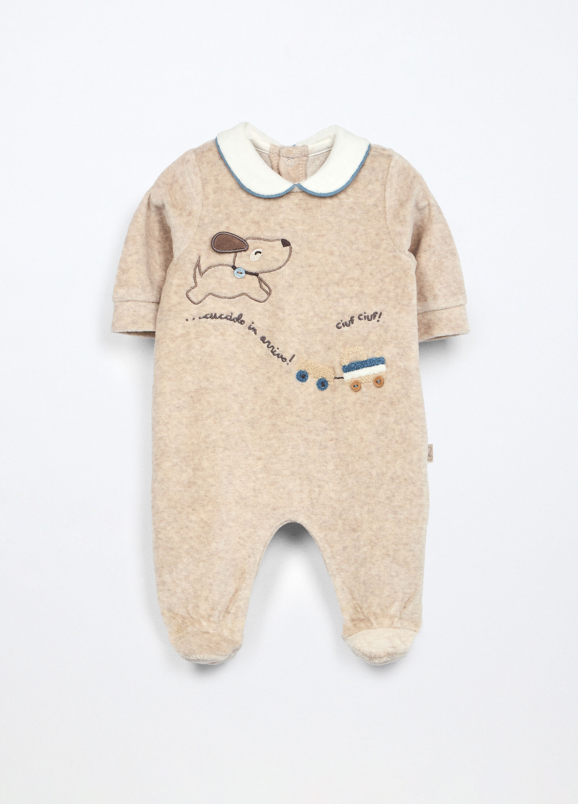 Tutina misto cotone velours neonato_0