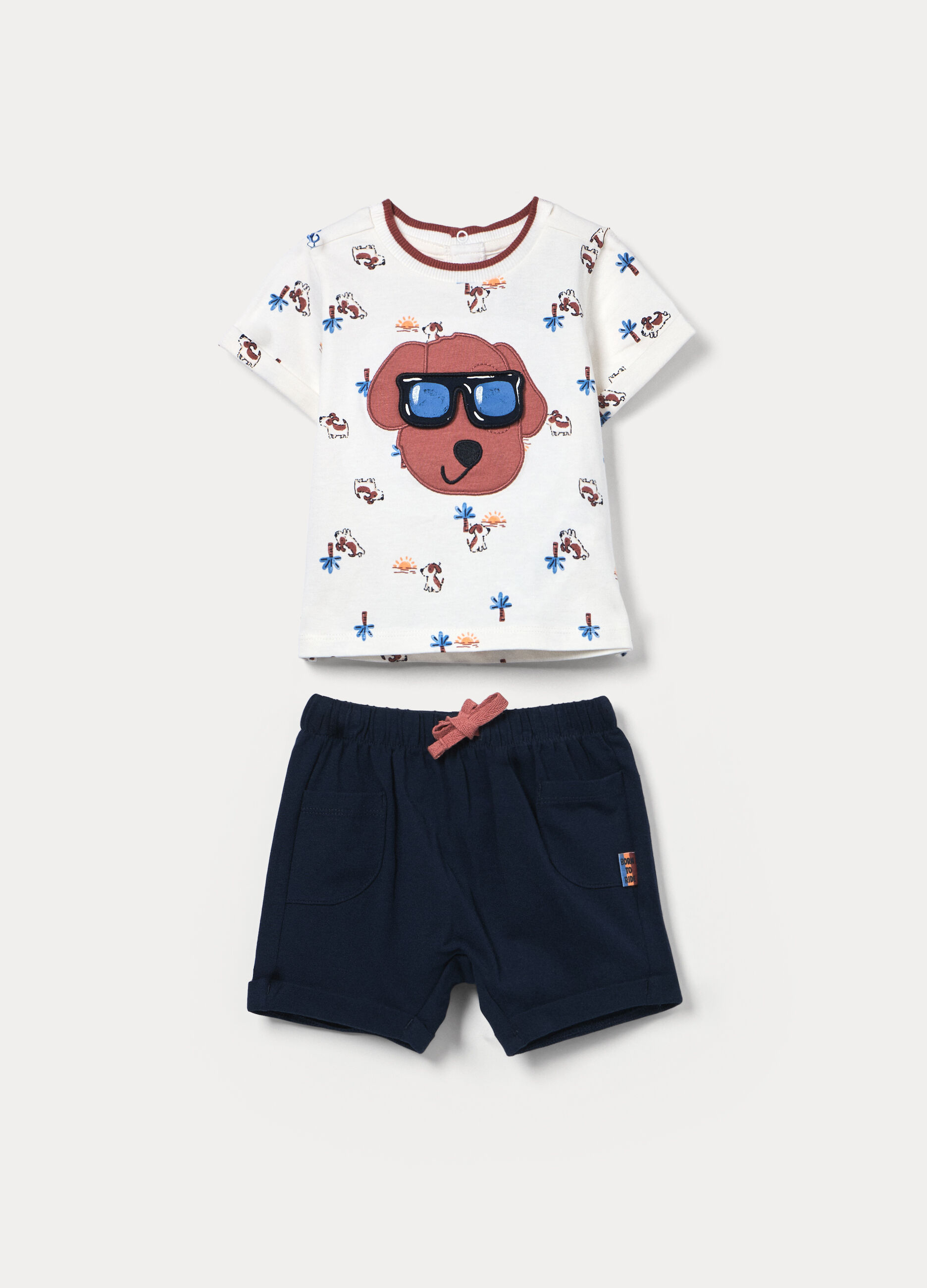 Jogging set in jersey di cotone stretch neonato_0