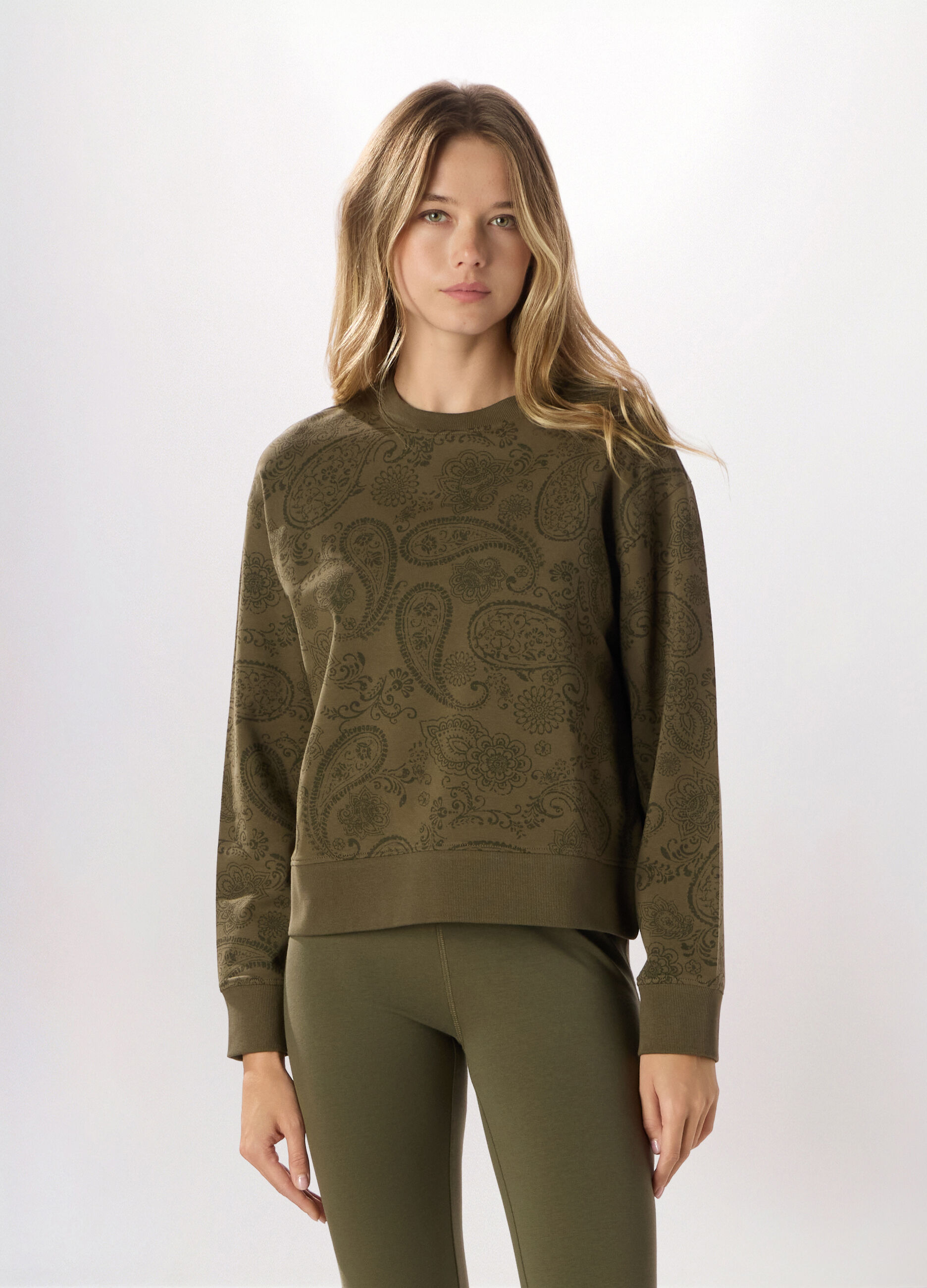 Felpa Holistic in french terry di cotone stretch donna_0