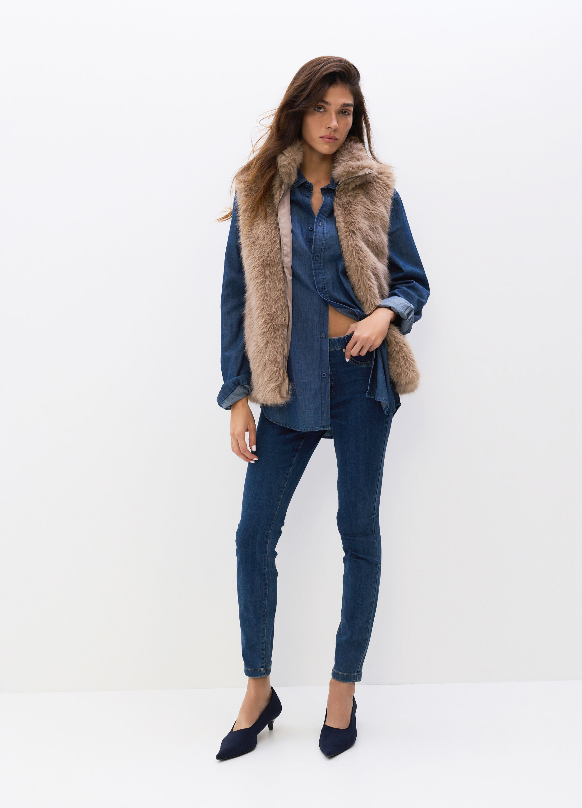 Jeggings Skinny Fit in denim stretch misto cotone donna_0