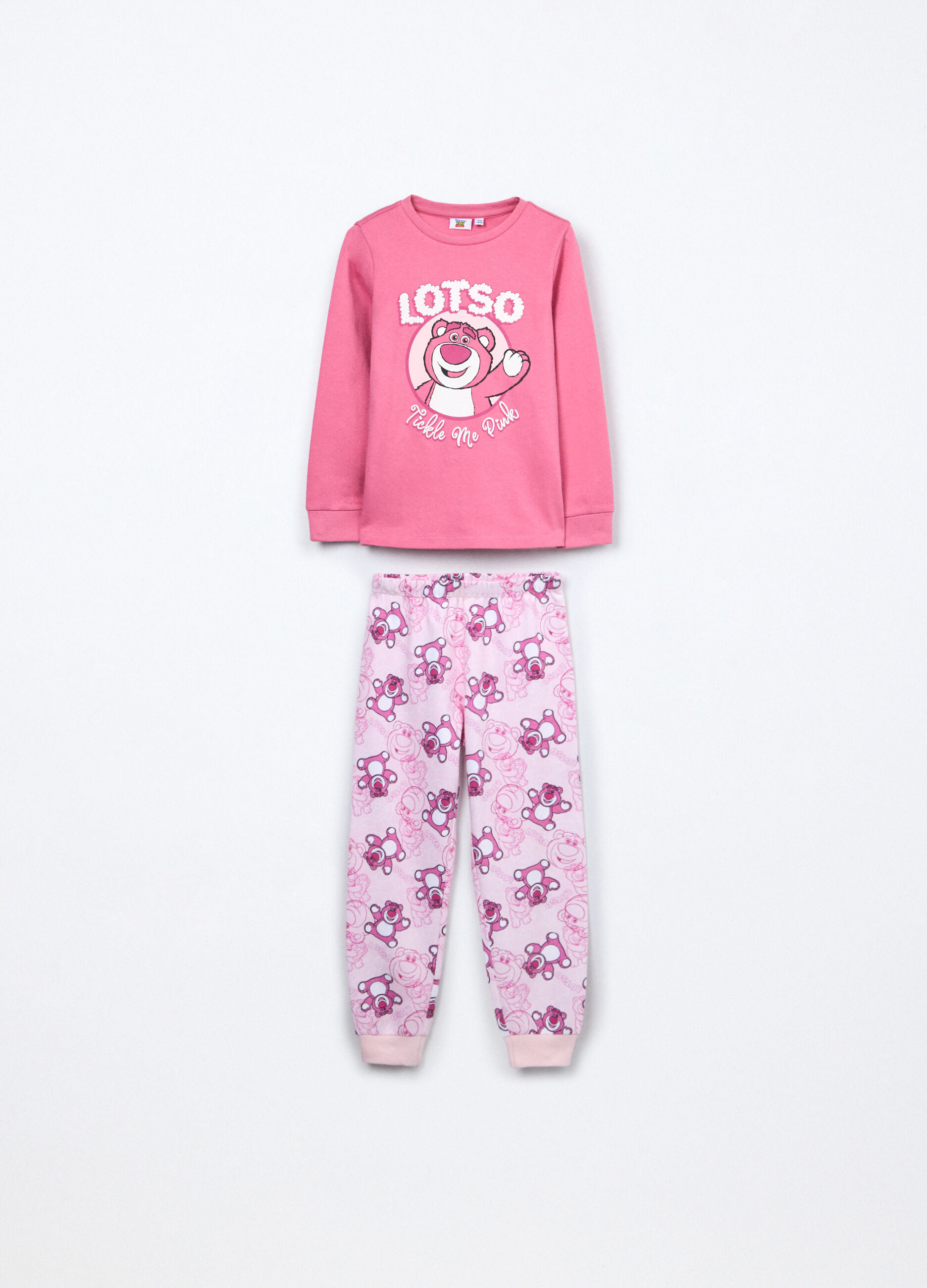 Set pigiama lungo in interlock di puro cotone bambina_0