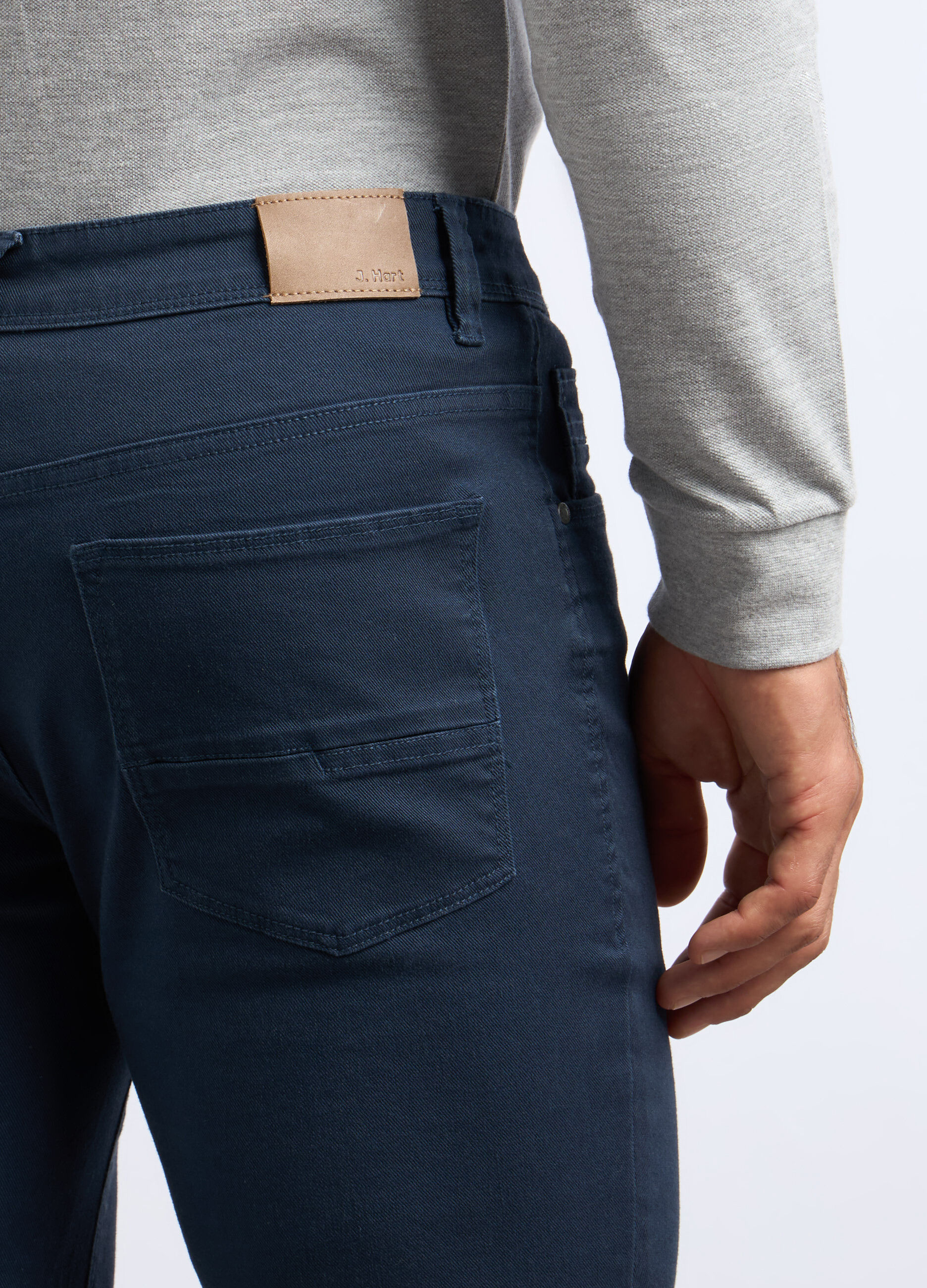Pantaloni slim fit in twill di cotone stretch uomo_2