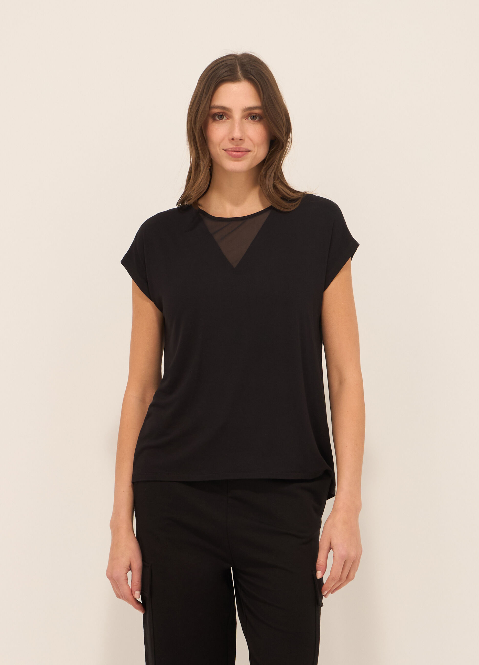 T-shirt in viscosa stretch donna_0