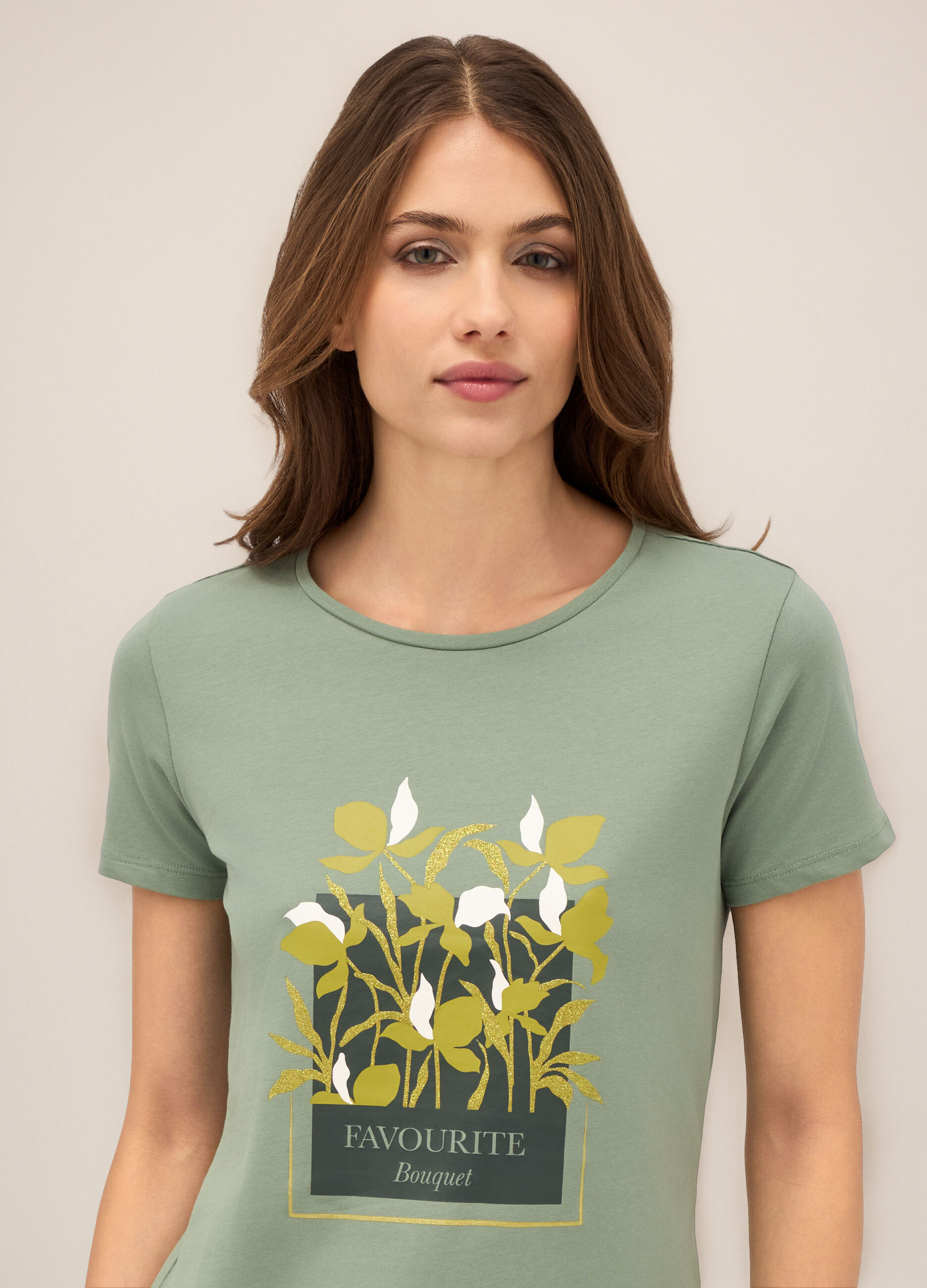 T-shirt in cotone stretch donna_2