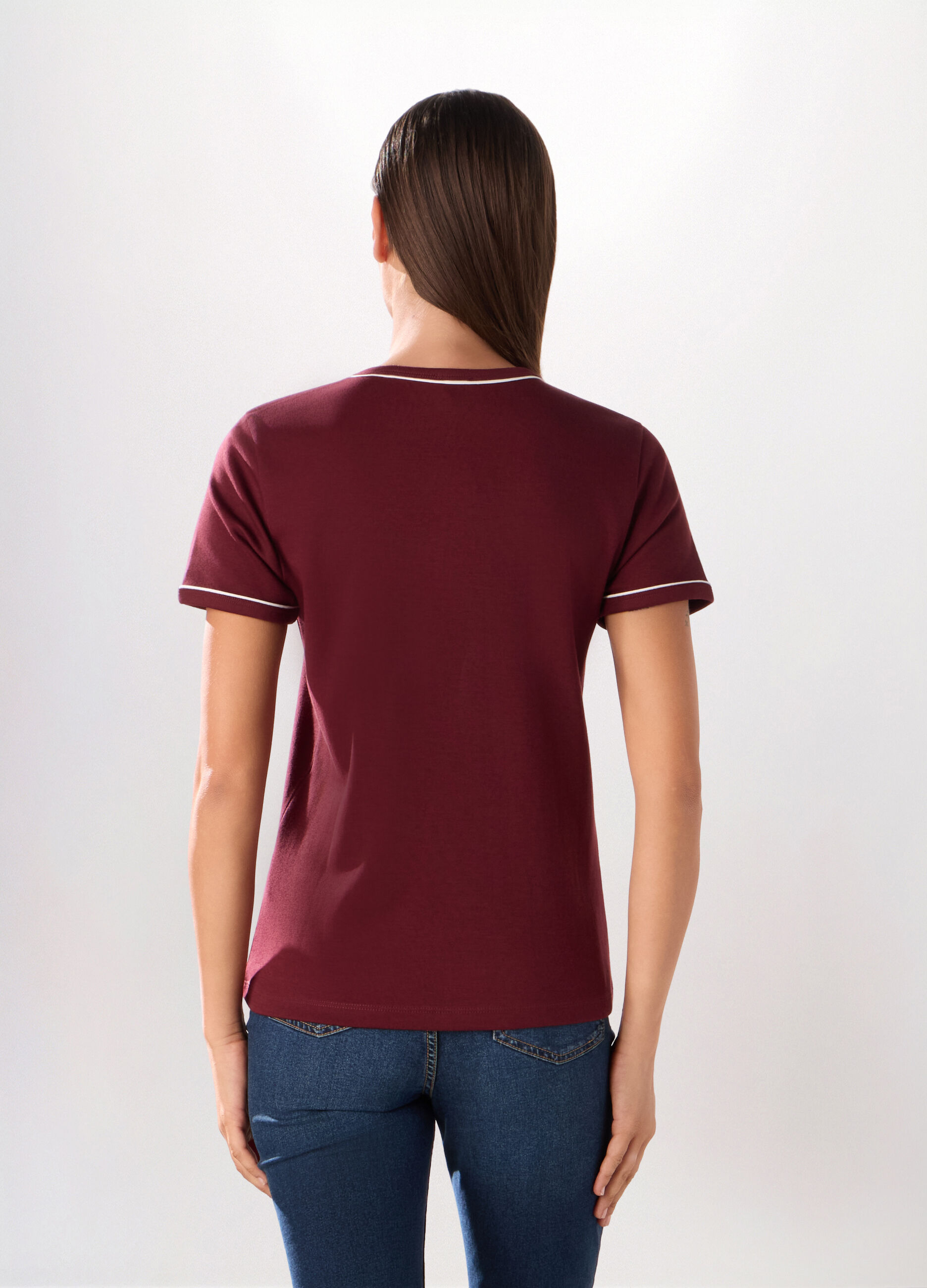 T-shirt in interlock di puro cotone donna_1