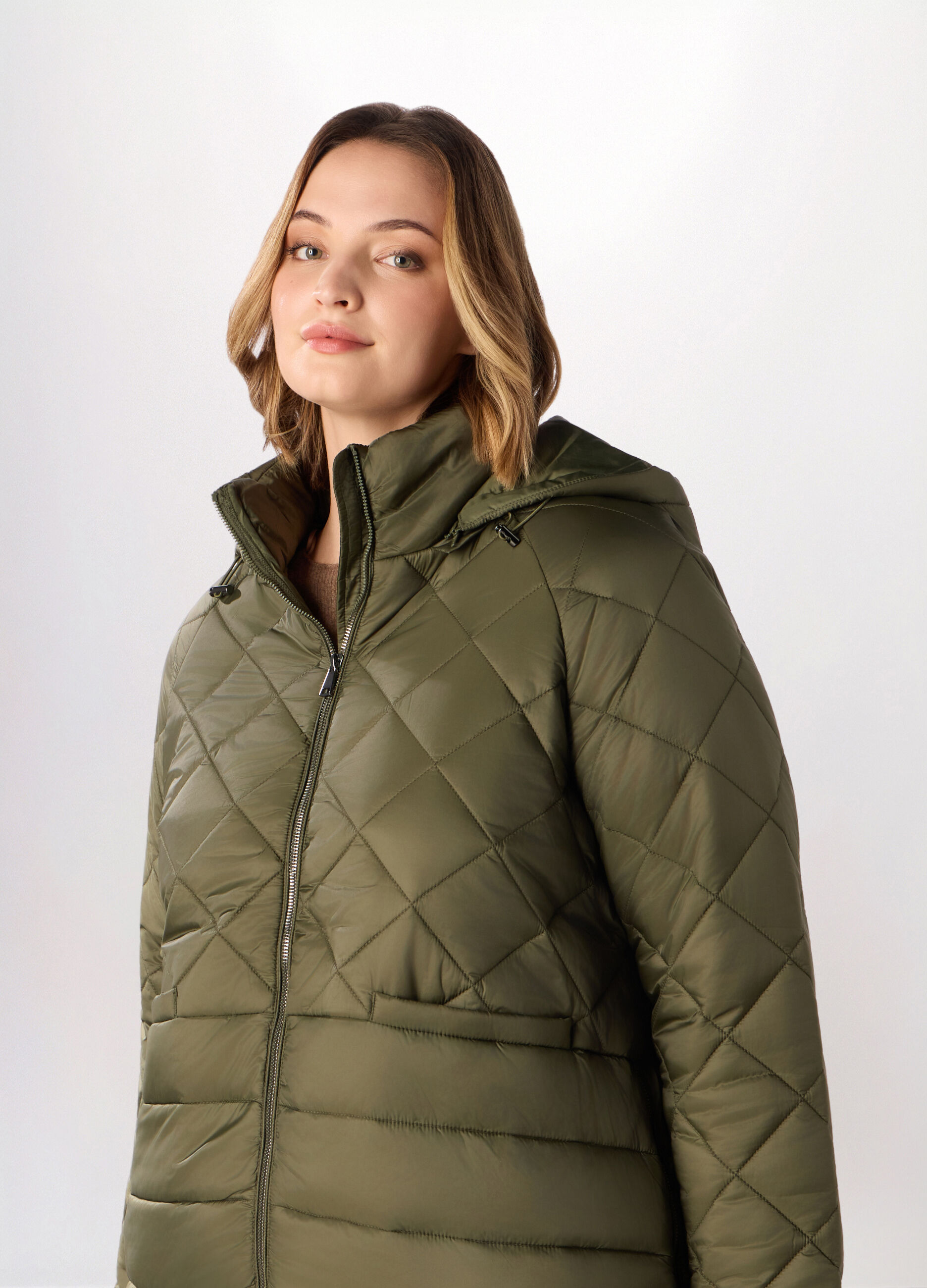 Giubbino imbottito con cappuccio donna curvy_2