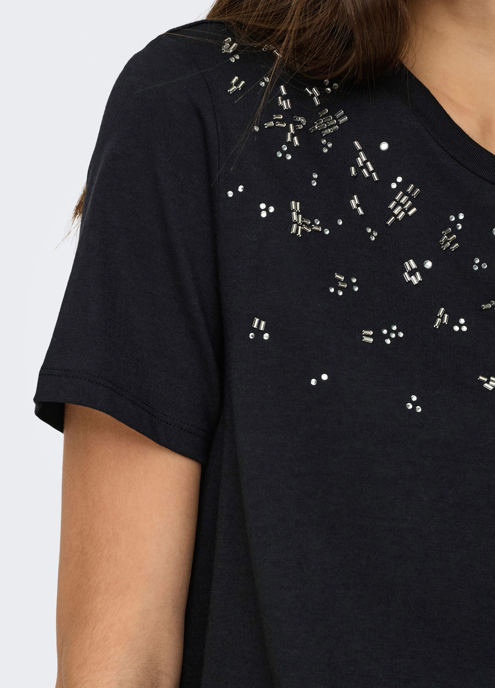 T-shirt con applicazioni donna_4