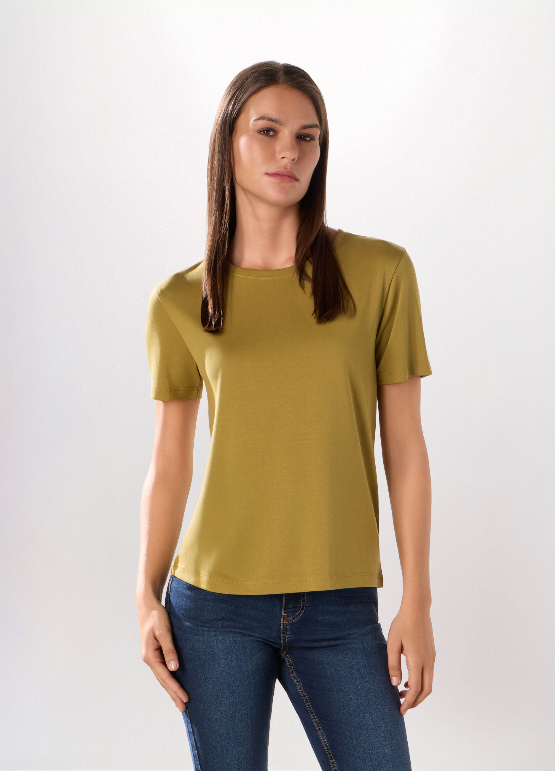 T-shirt in jersey di misto modal donna_0