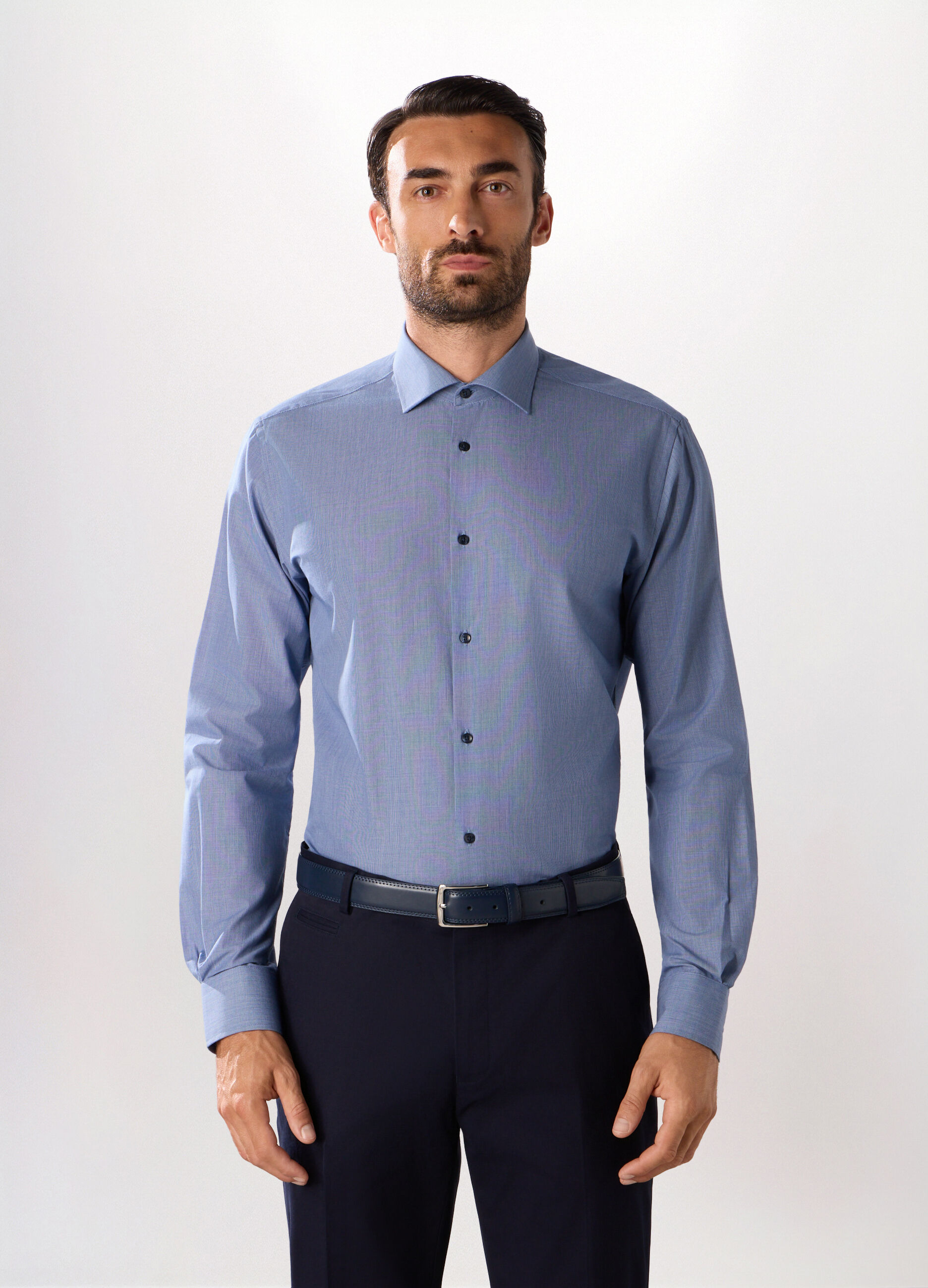 Camicia regular fit con micromotivo uomo_0