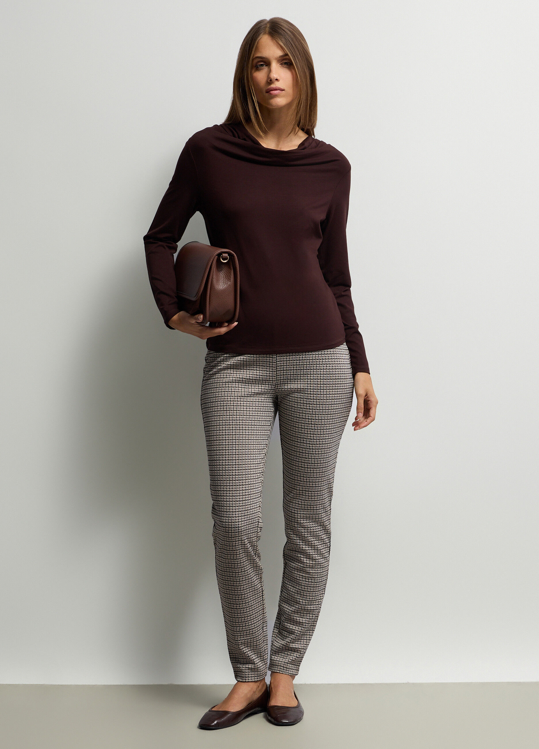 Leggings Slim Fit jaquard misto viscosa stretch donna_0
