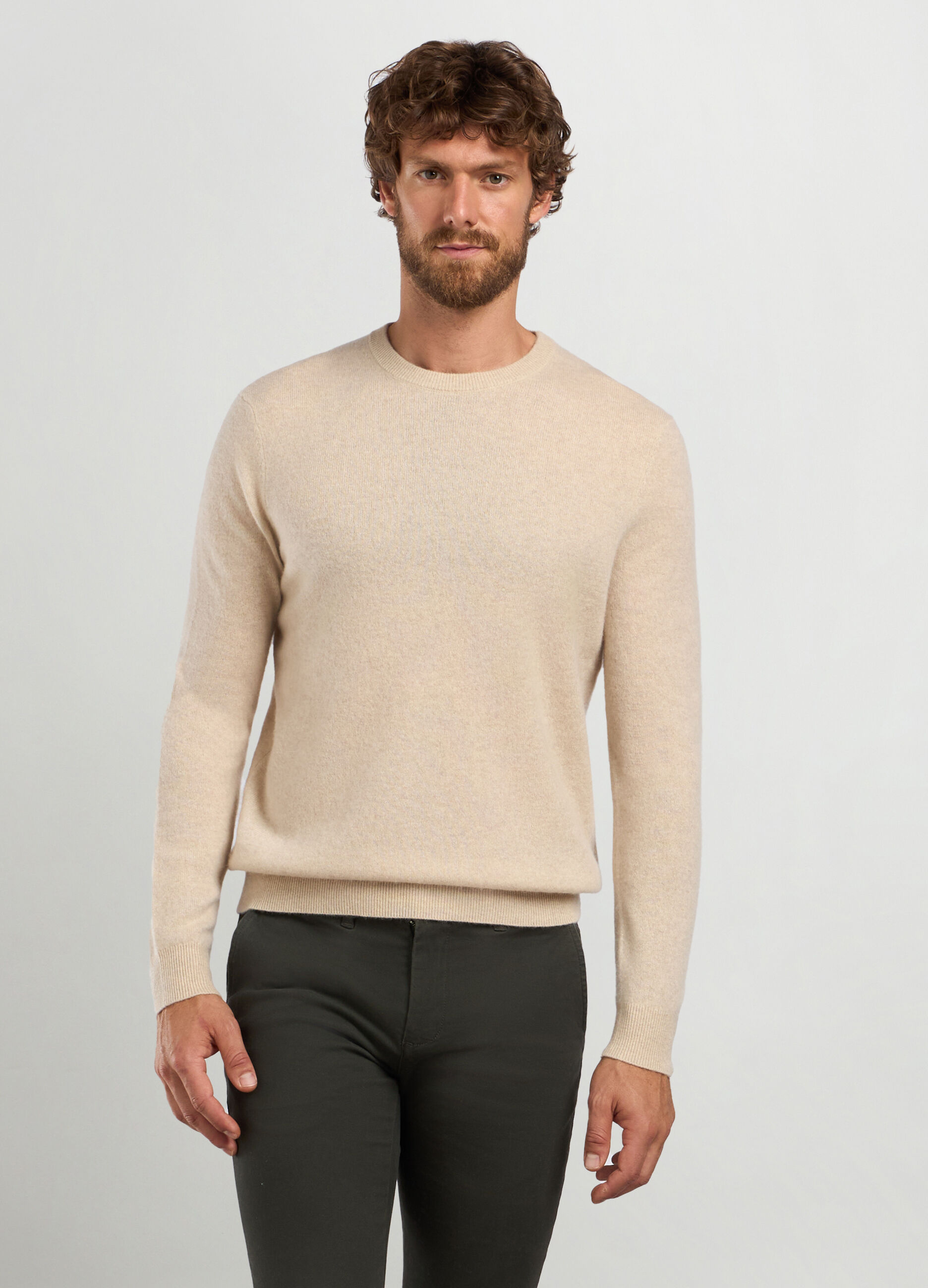 Maglione girocollo in puro cashmere uomo_0
