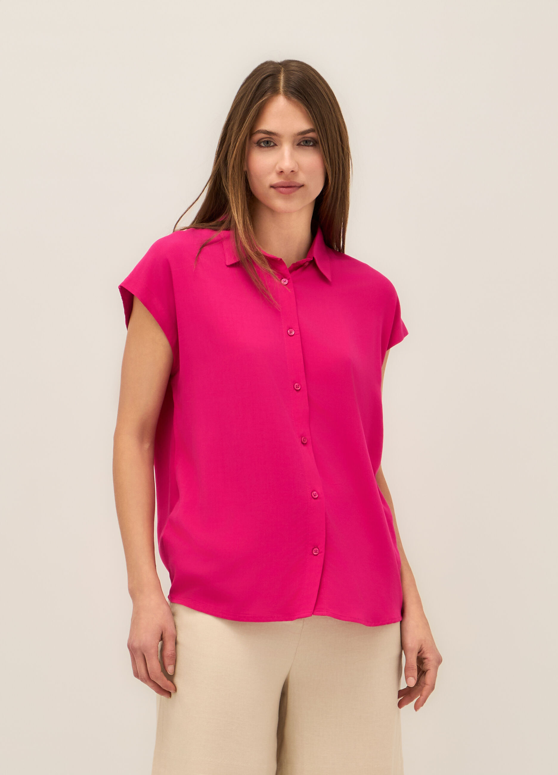 Camicia kimono in pura viscosa donna_0