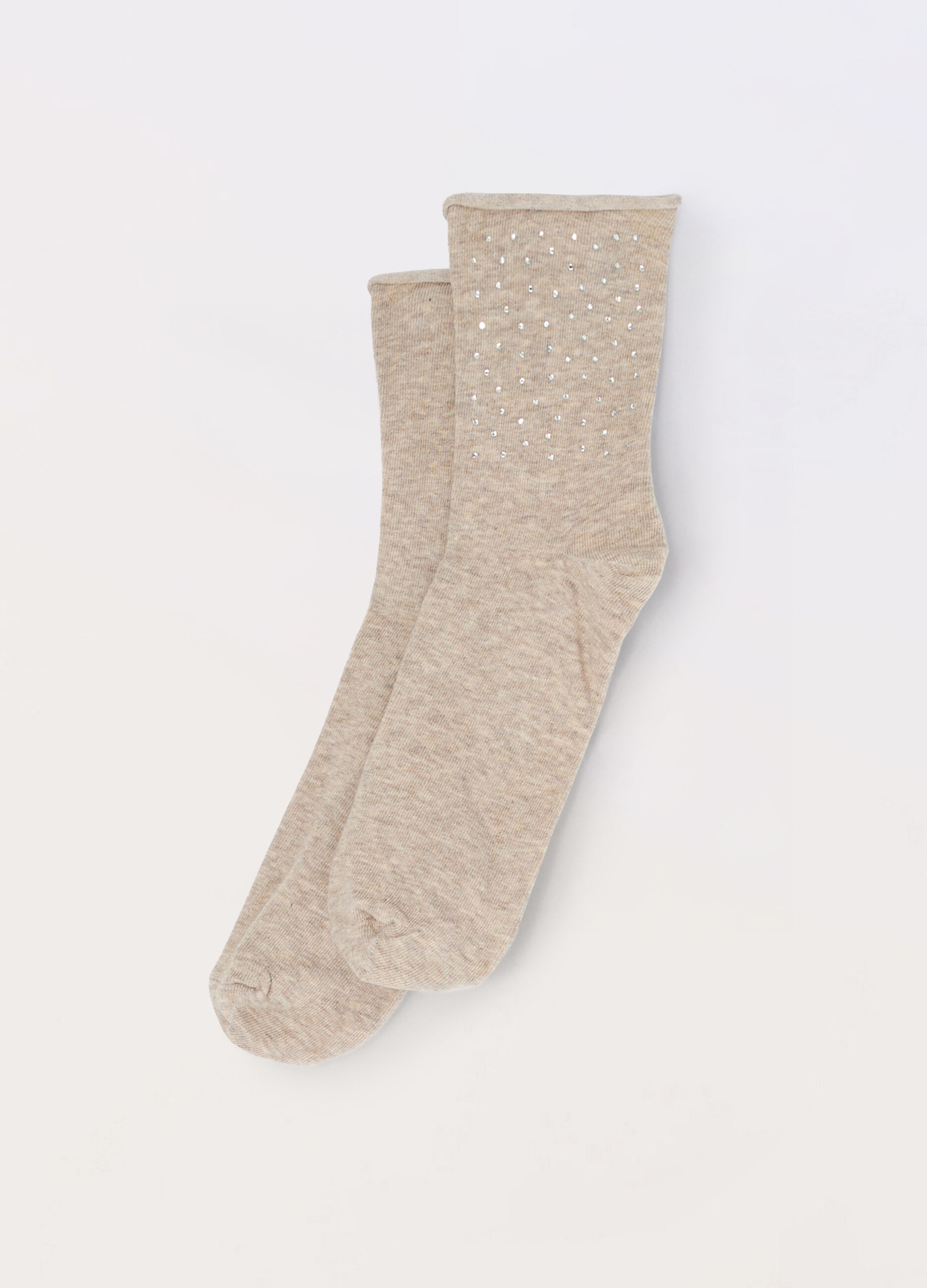 Calze in misto cotone con strass donna_0